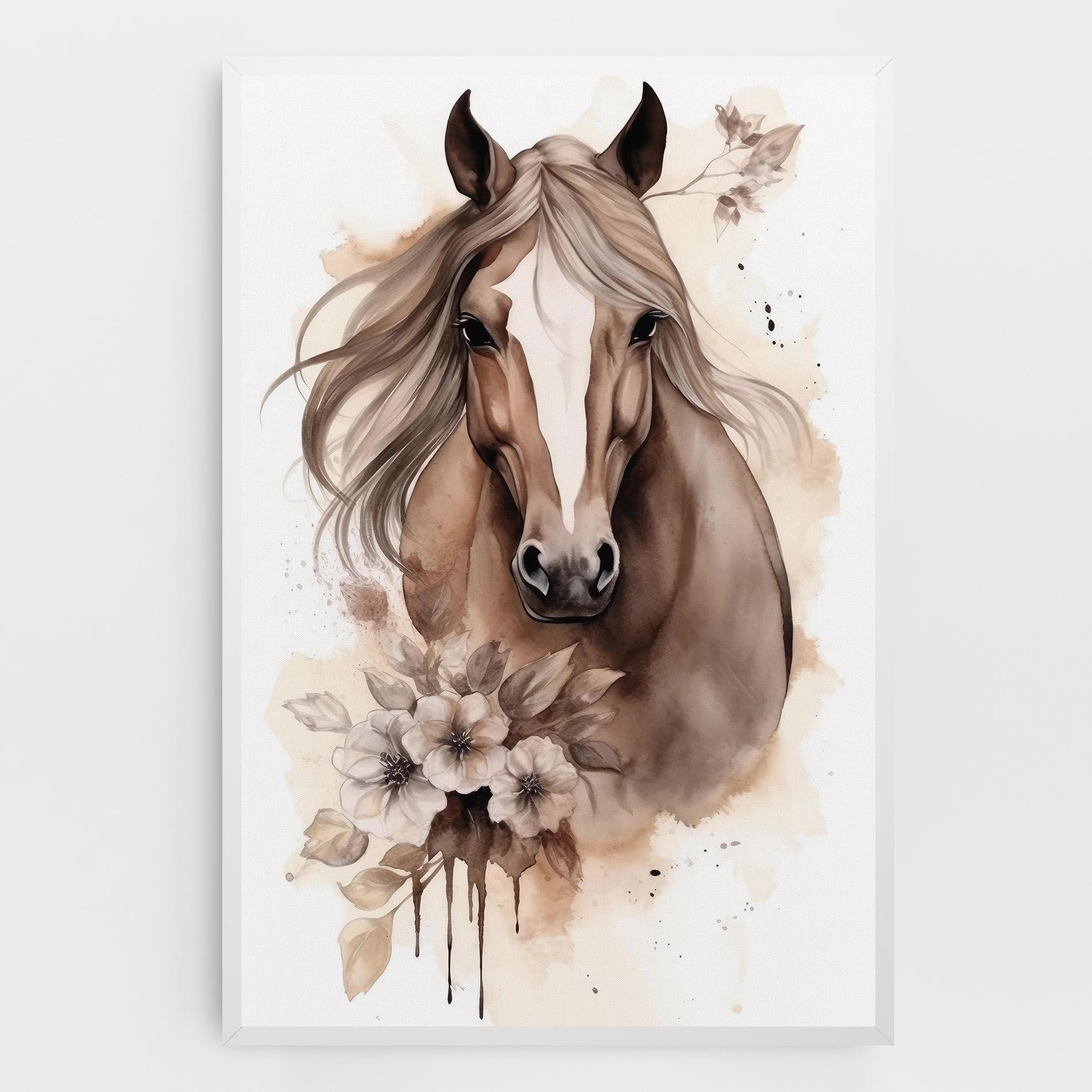 Vászonkép Flower Brown Horse mockup 0