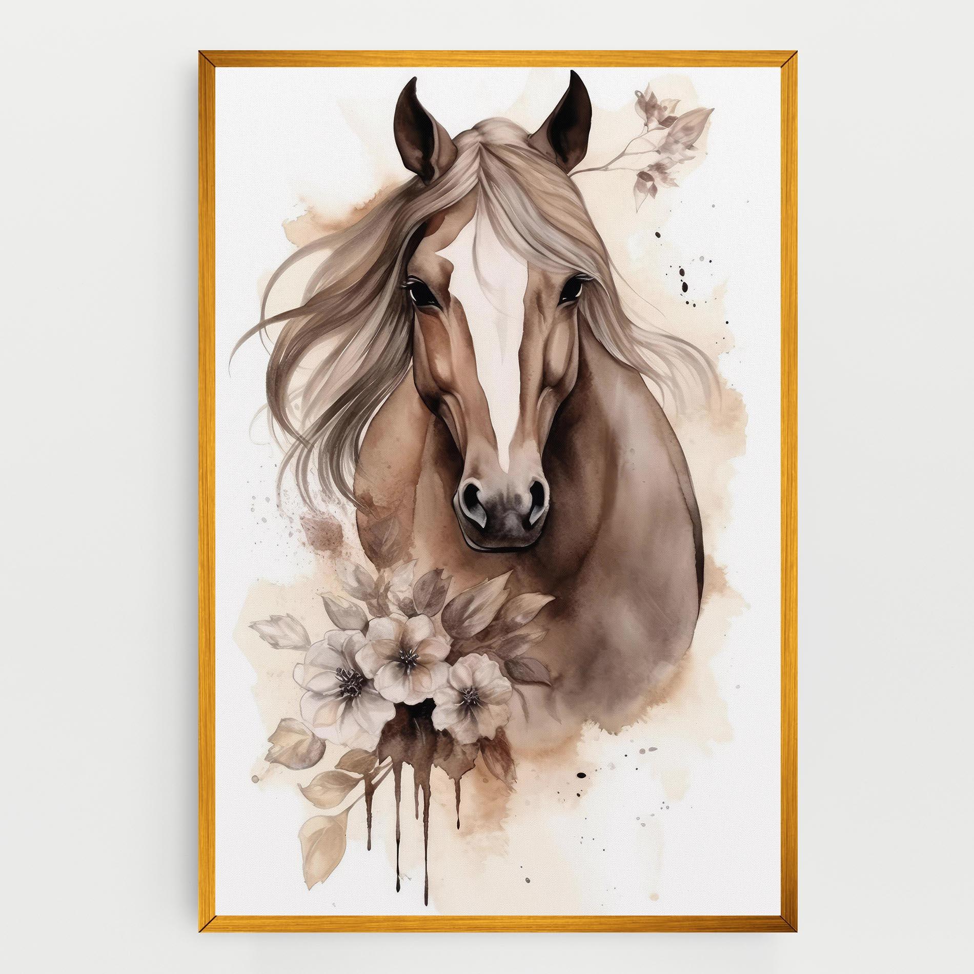 Vászonkép Flower Brown Horse mockup 0