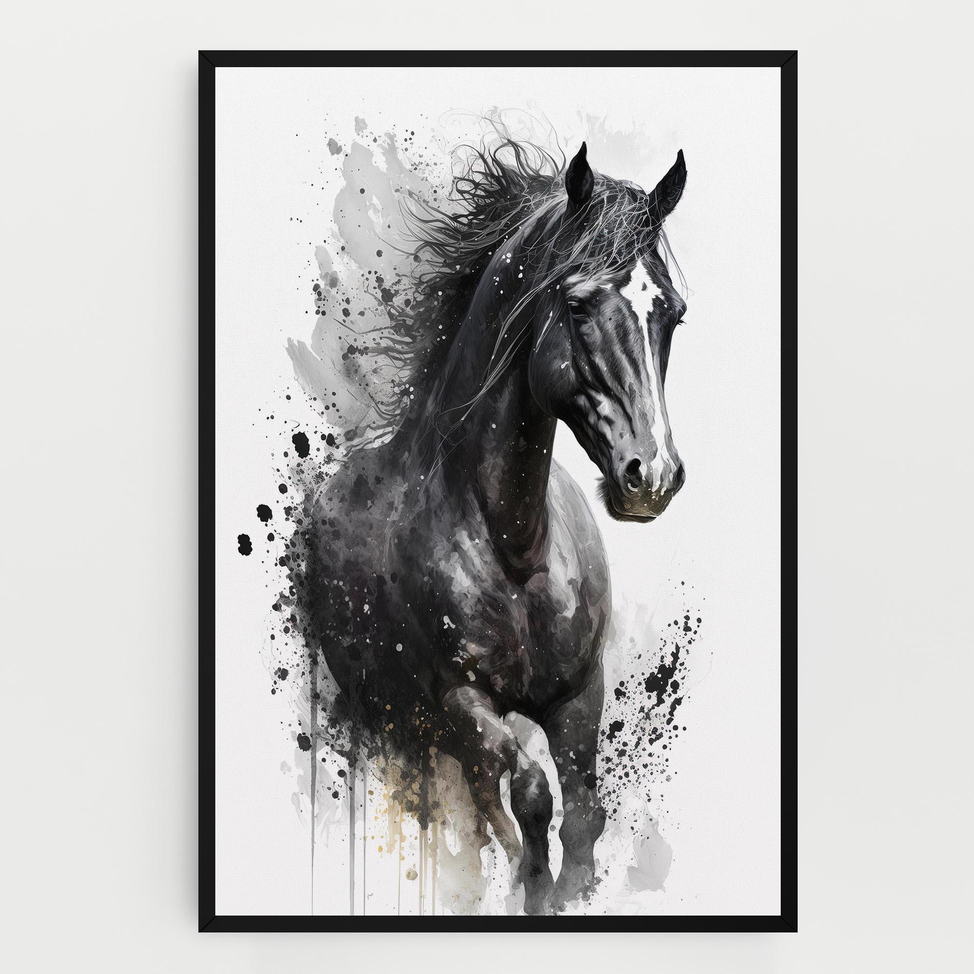 Vászonkép Black Horse mockup 0