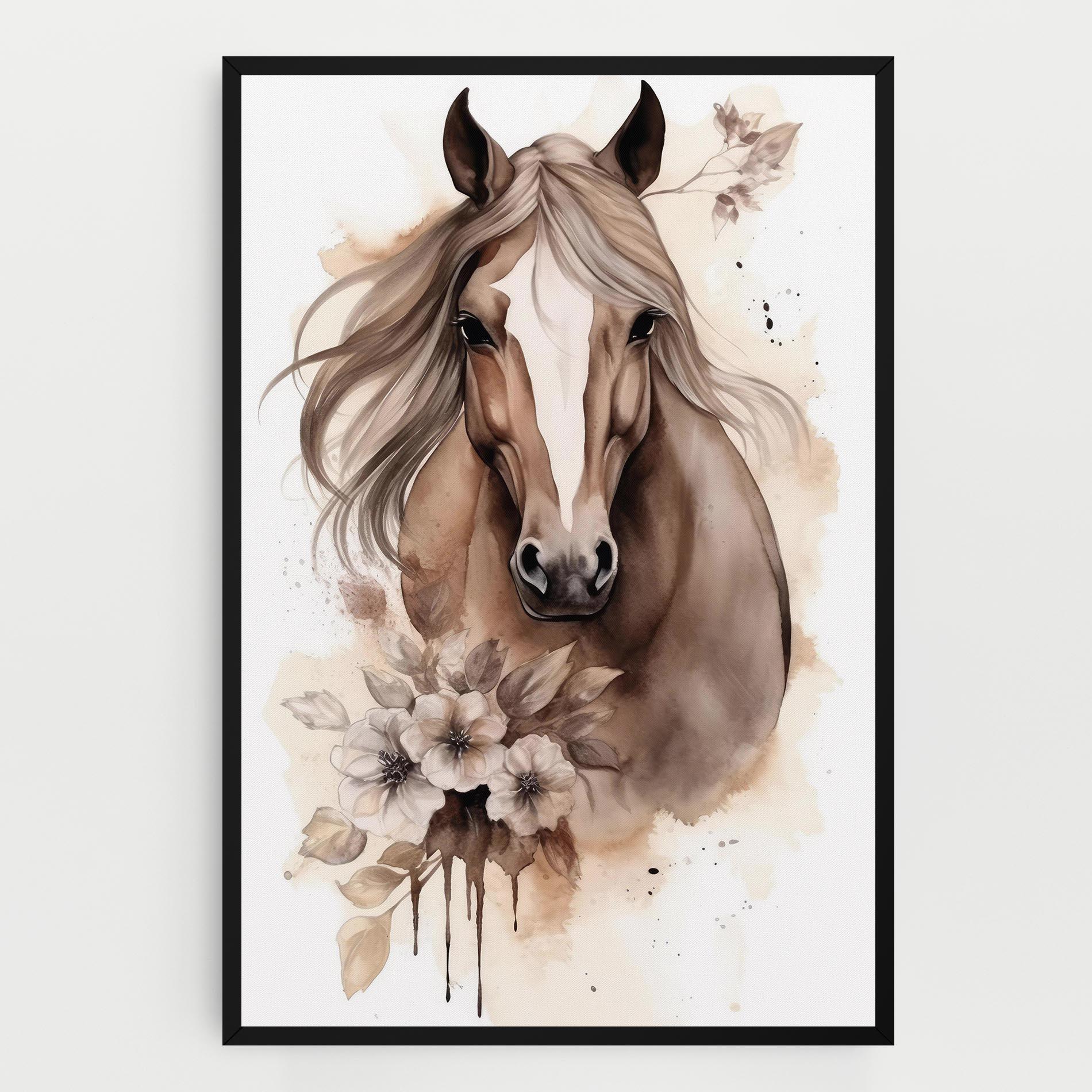 Vászonkép Flower Brown Horse mockup 0
