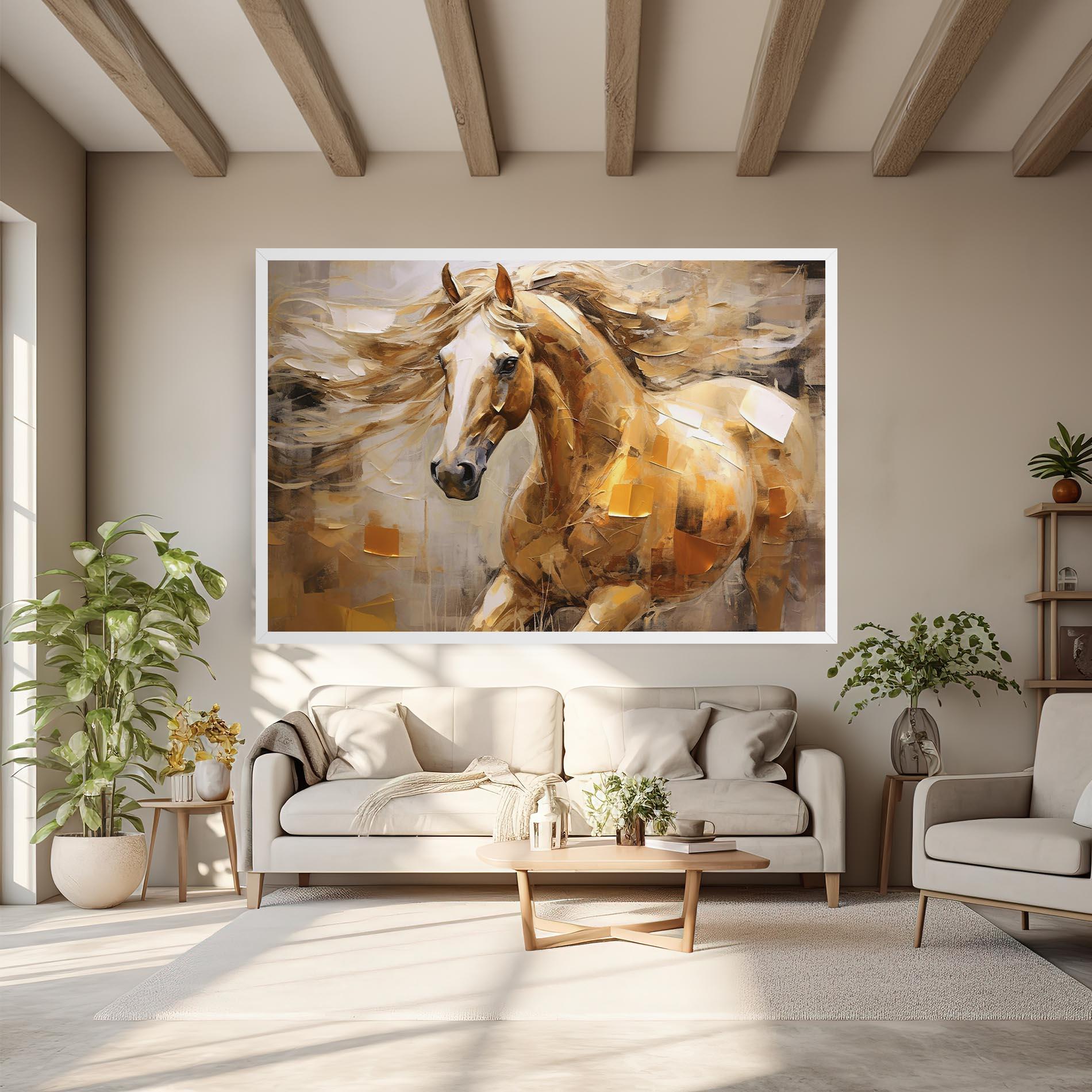 Vászonkép Light Brown Horse mockup 6
