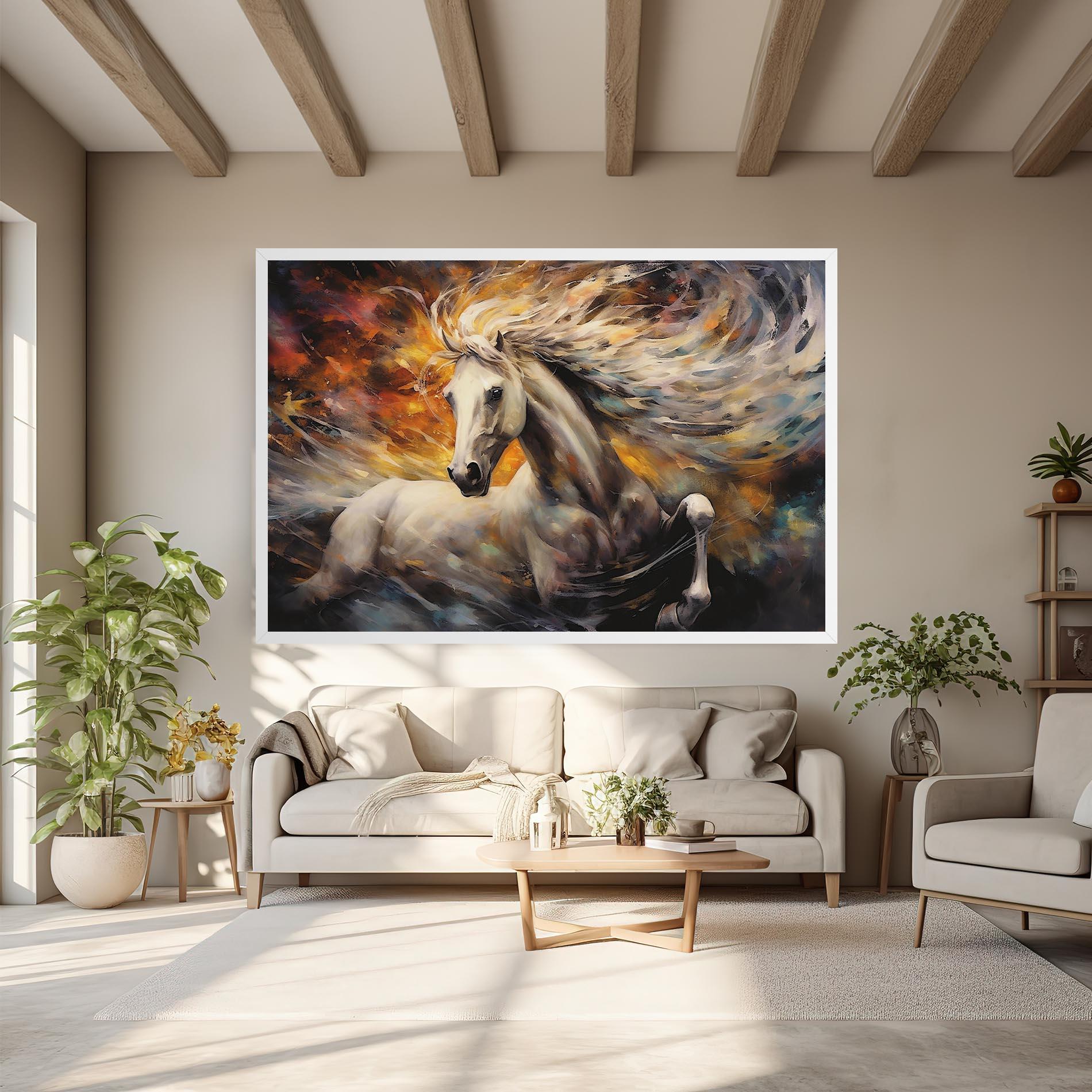 Vászonkép White Horse Painting mockup 6