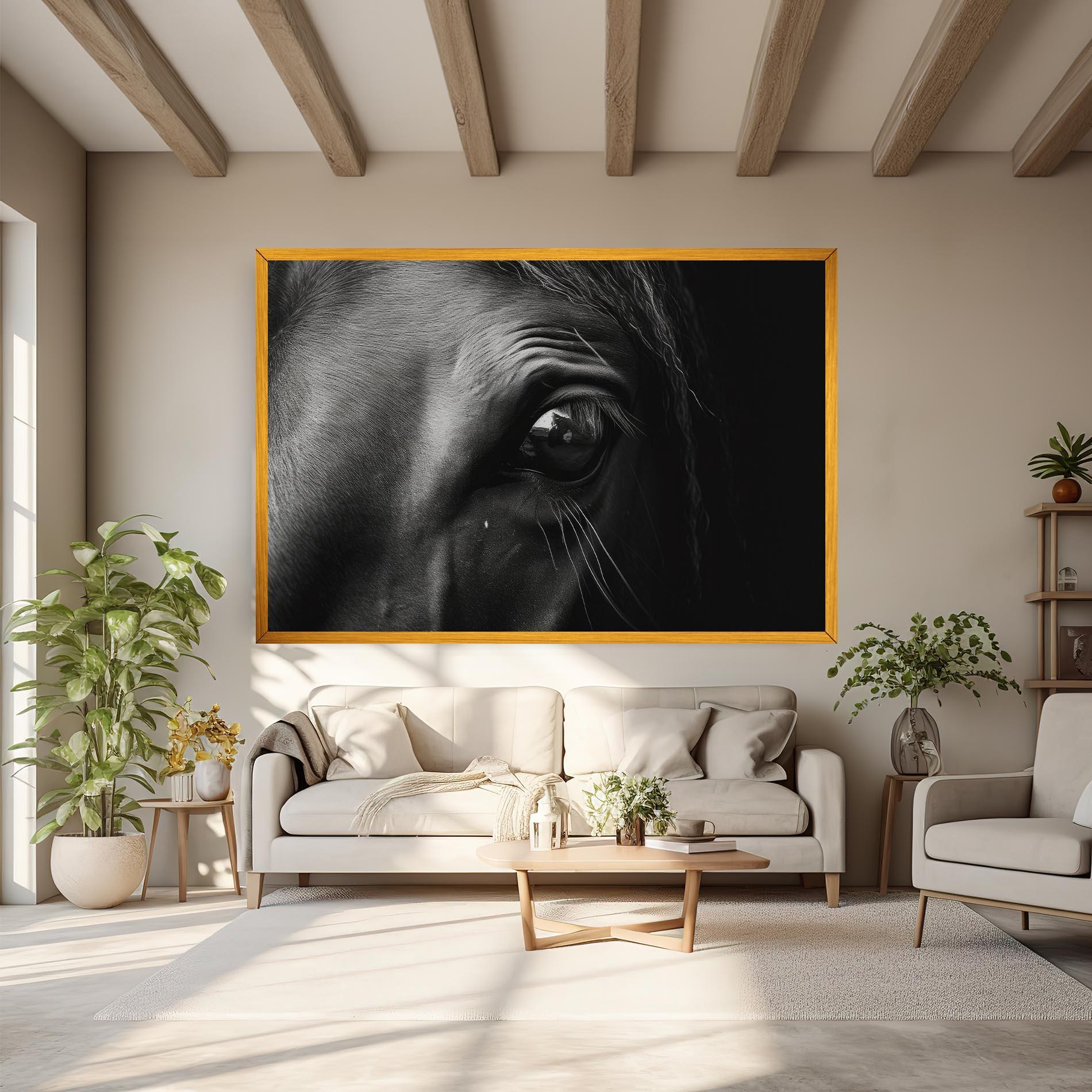 Vászonkép Black Horse Eye mockup 6