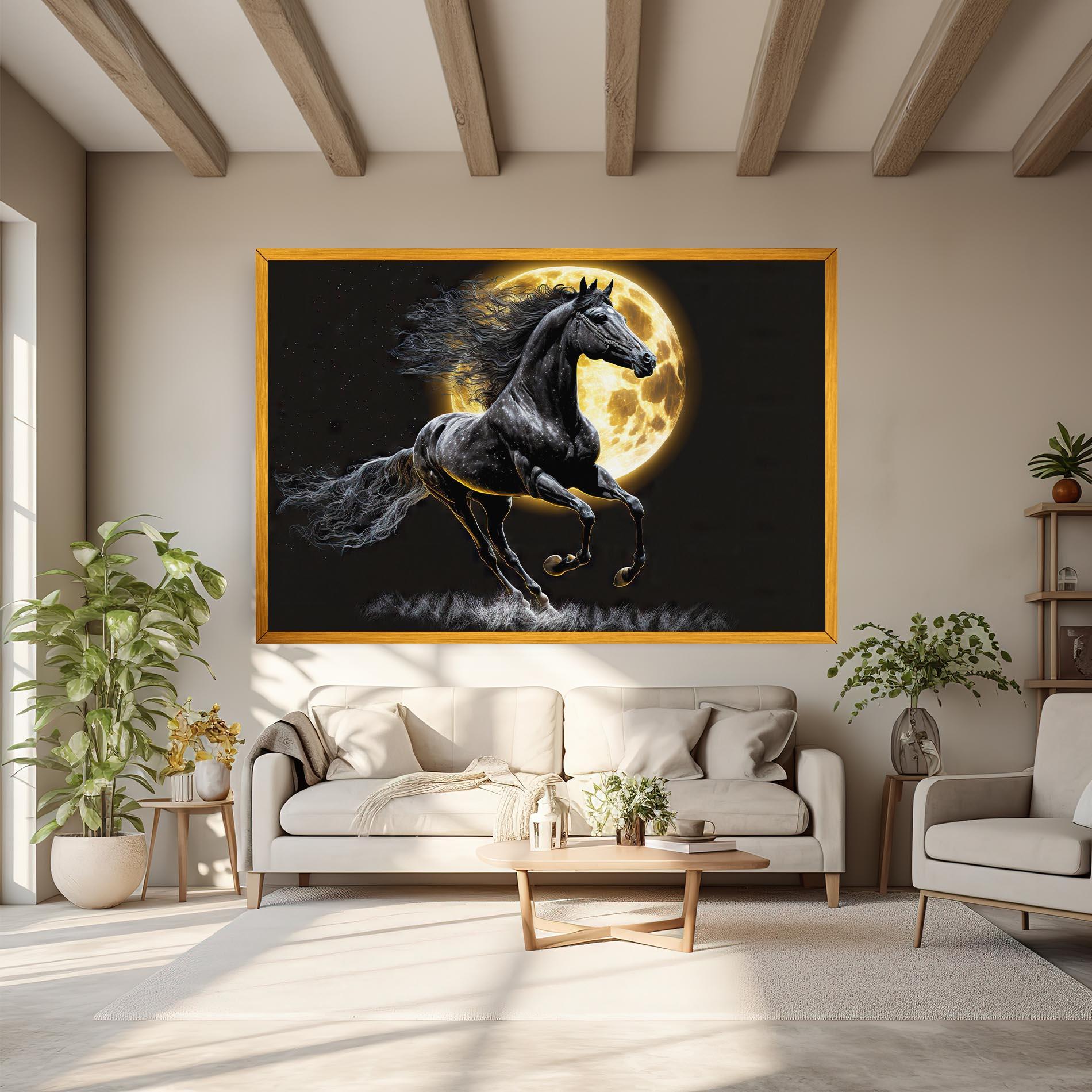 Vászonkép Gold Moon Horse mockup 6