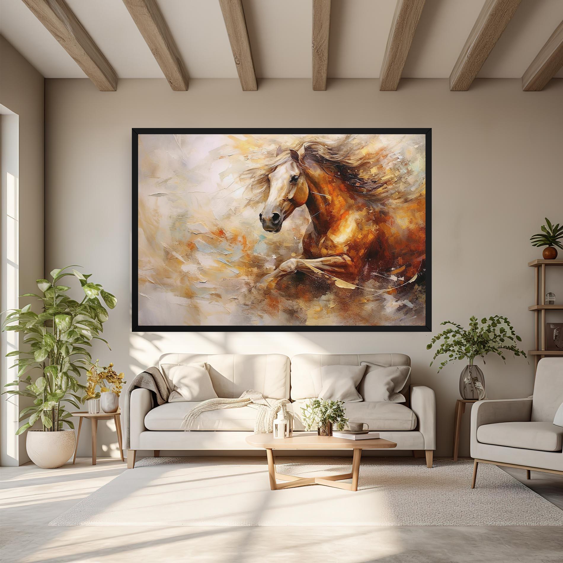 Vászonkép Brown Horse Running mockup 6