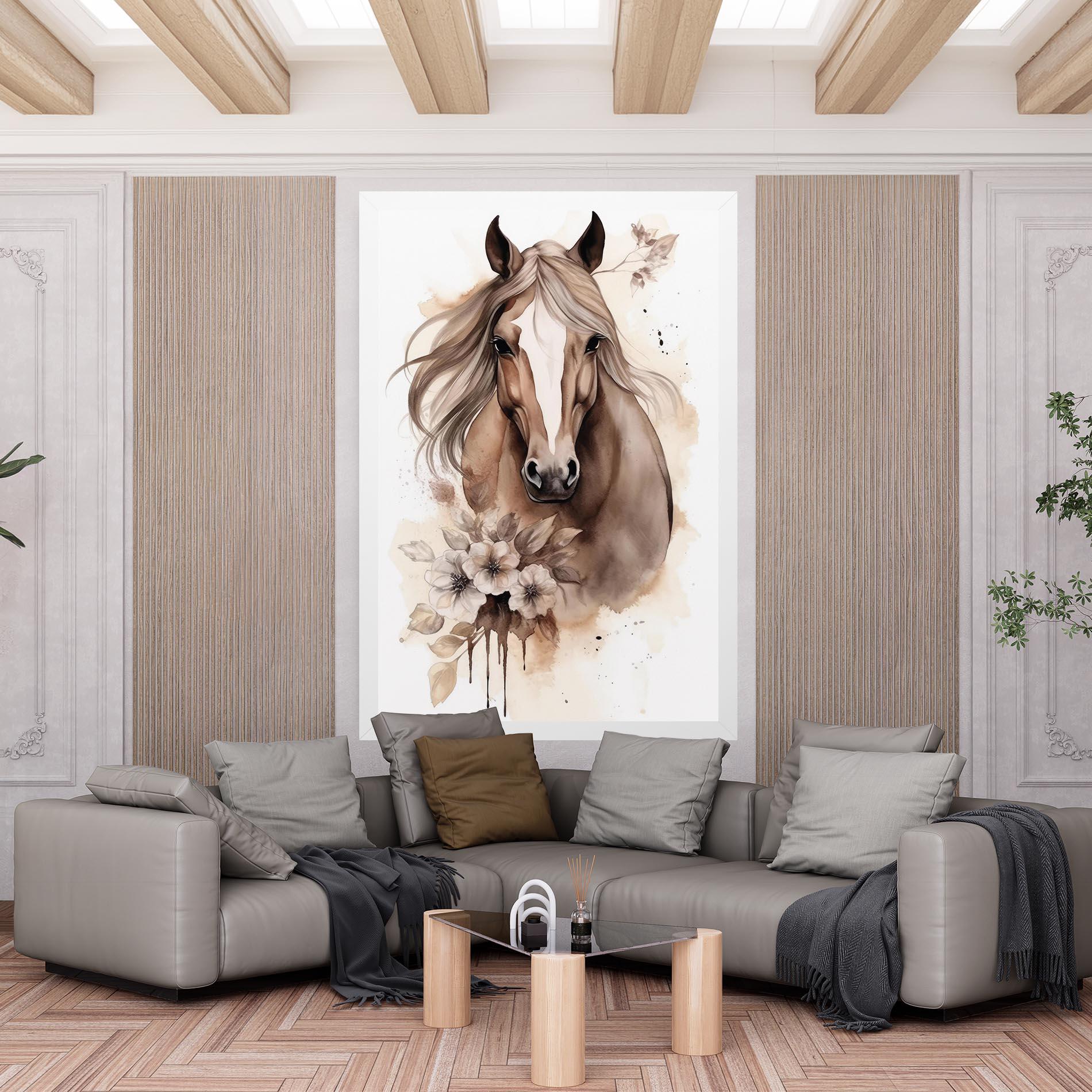 Vászonkép Flower Brown Horse mockup 6
