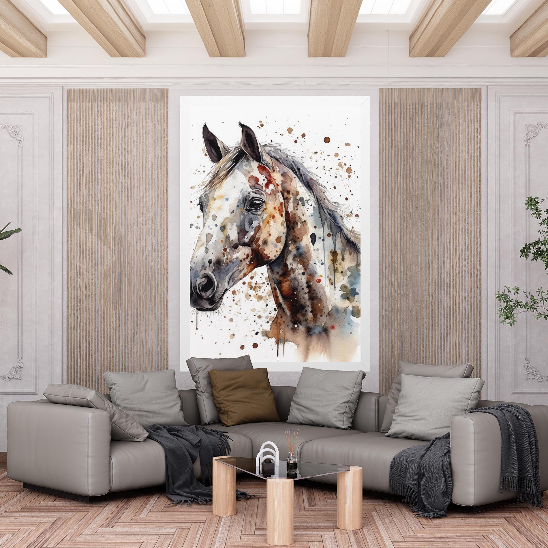 Vászonkép Watercolor Horse mockup 6
