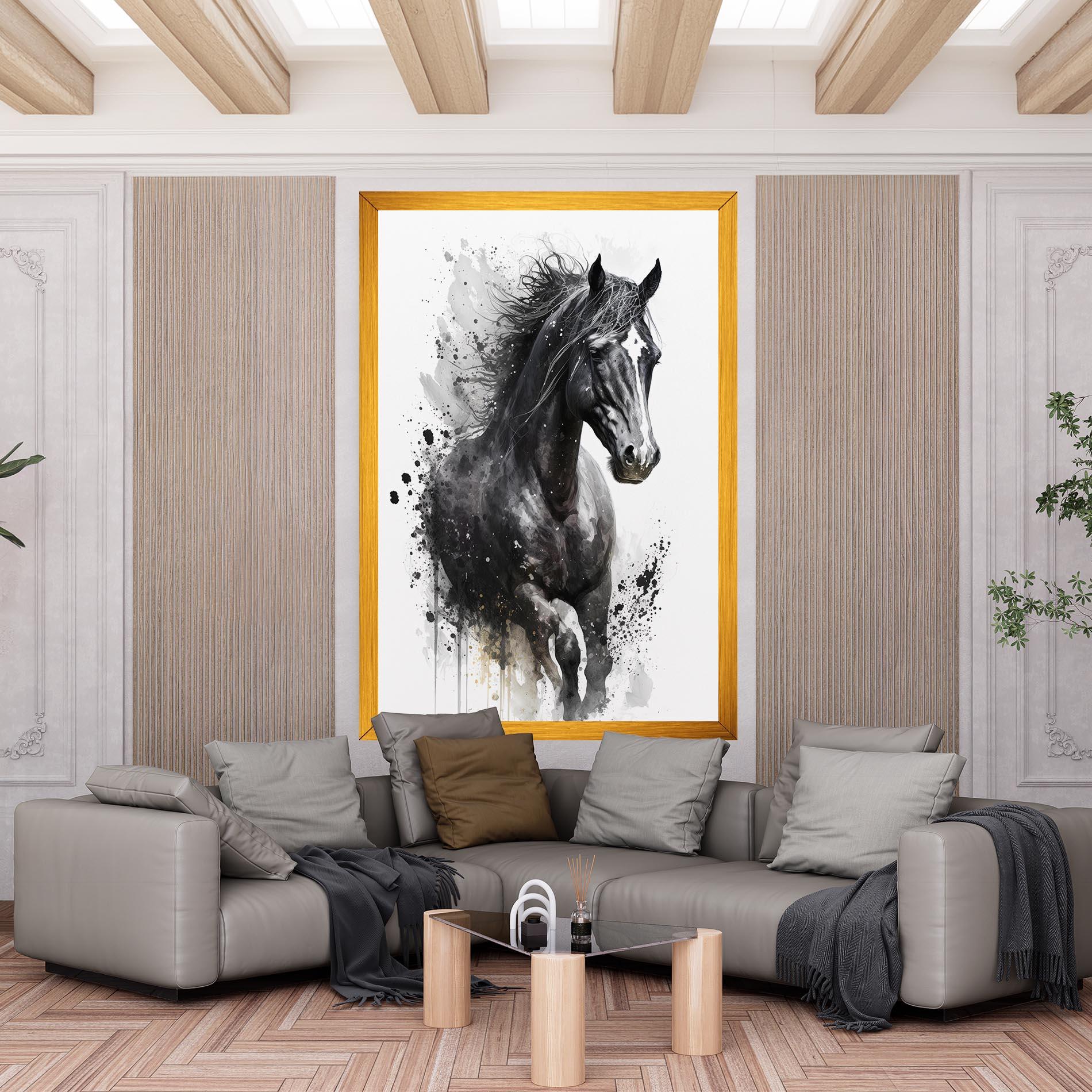 Vászonkép Black Horse mockup 6