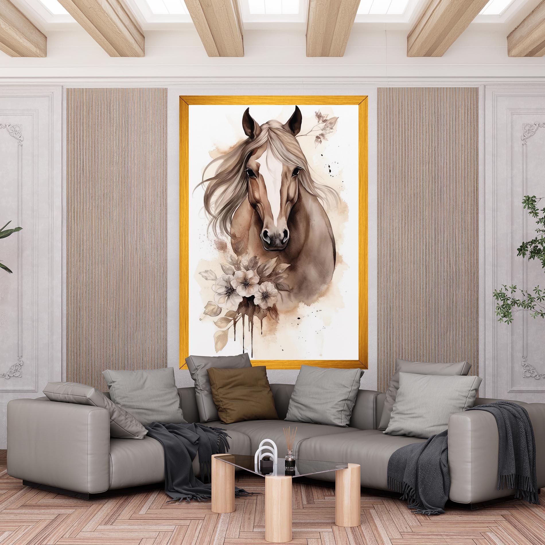 Vászonkép Flower Brown Horse mockup 6