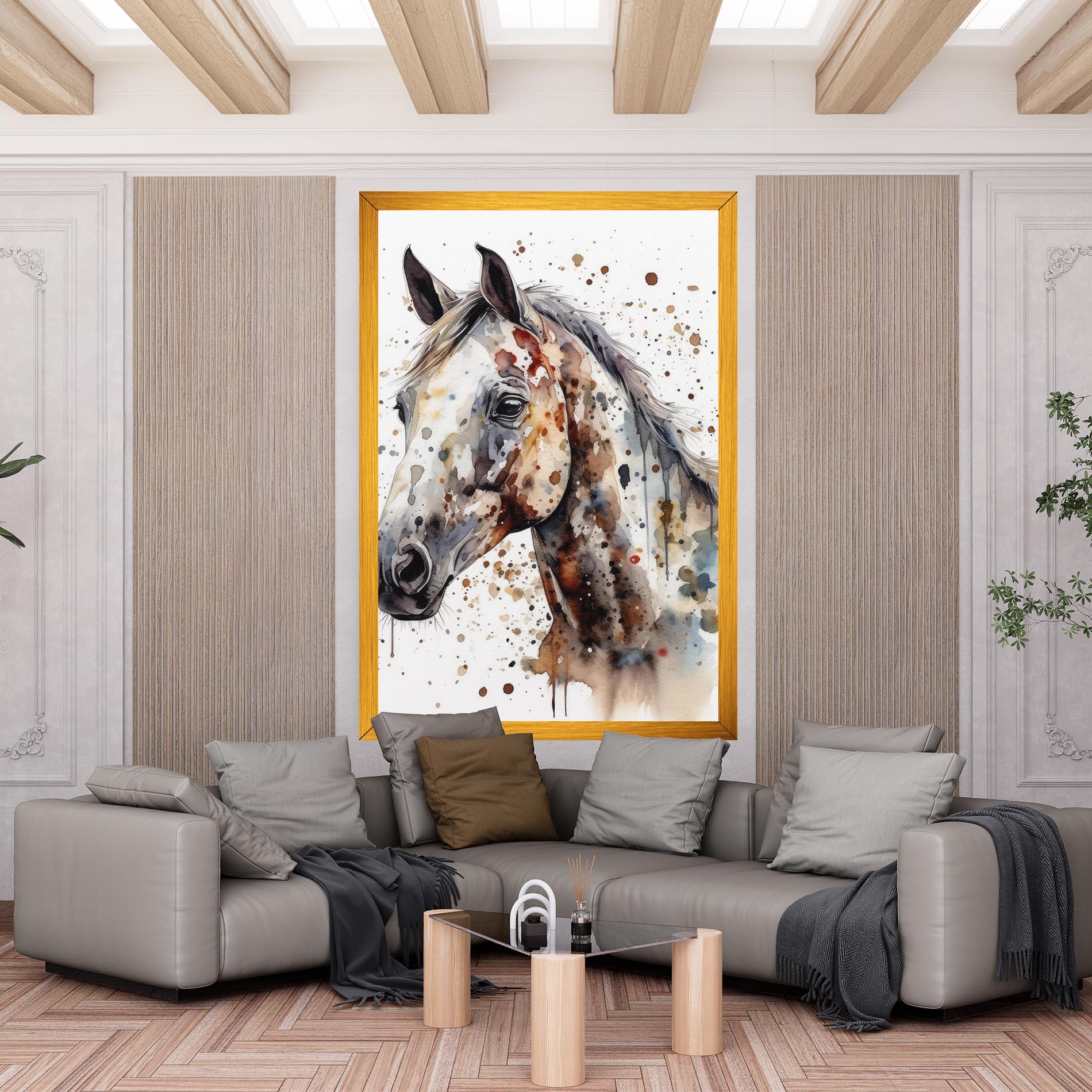 Vászonkép Watercolor Horse mockup 6