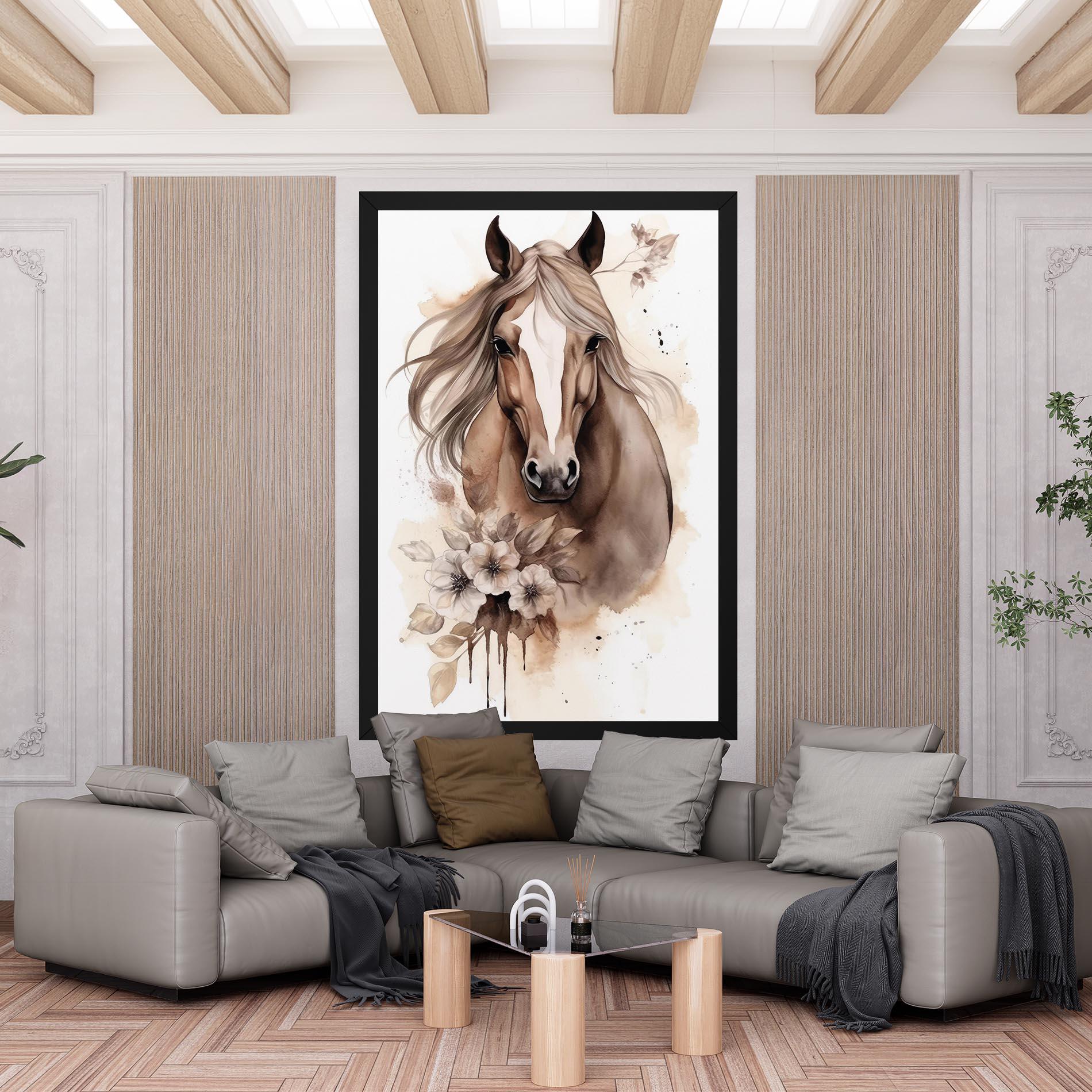 Vászonkép Flower Brown Horse mockup 6