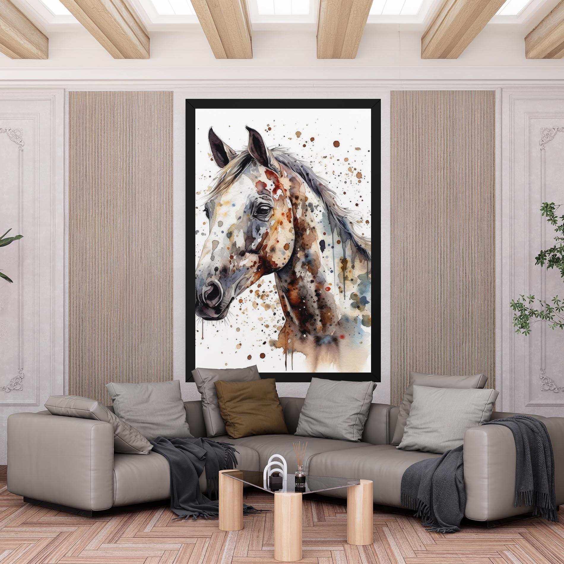 Vászonkép Watercolor Horse mockup 6