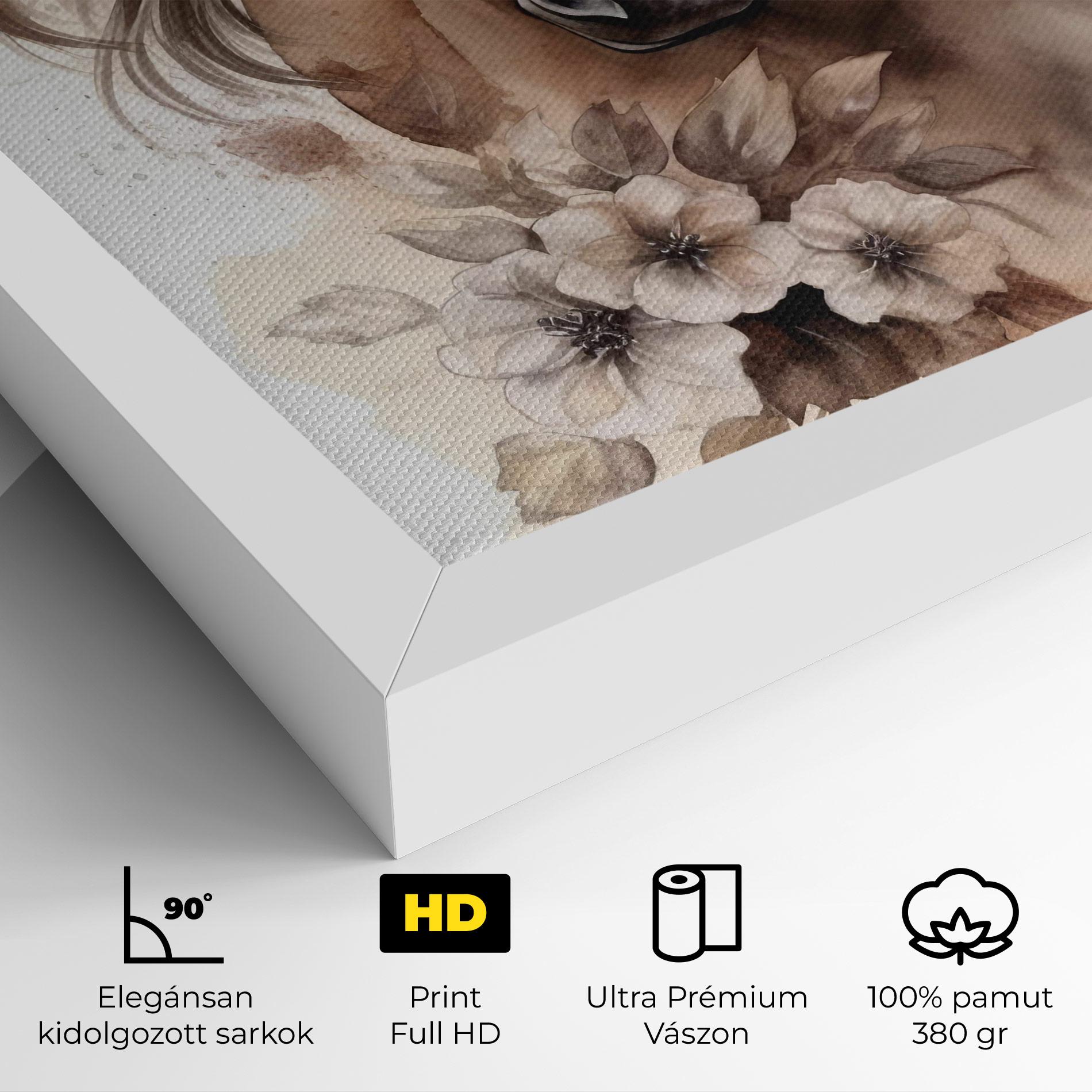 Vászonkép Flower Brown Horse mockup 4