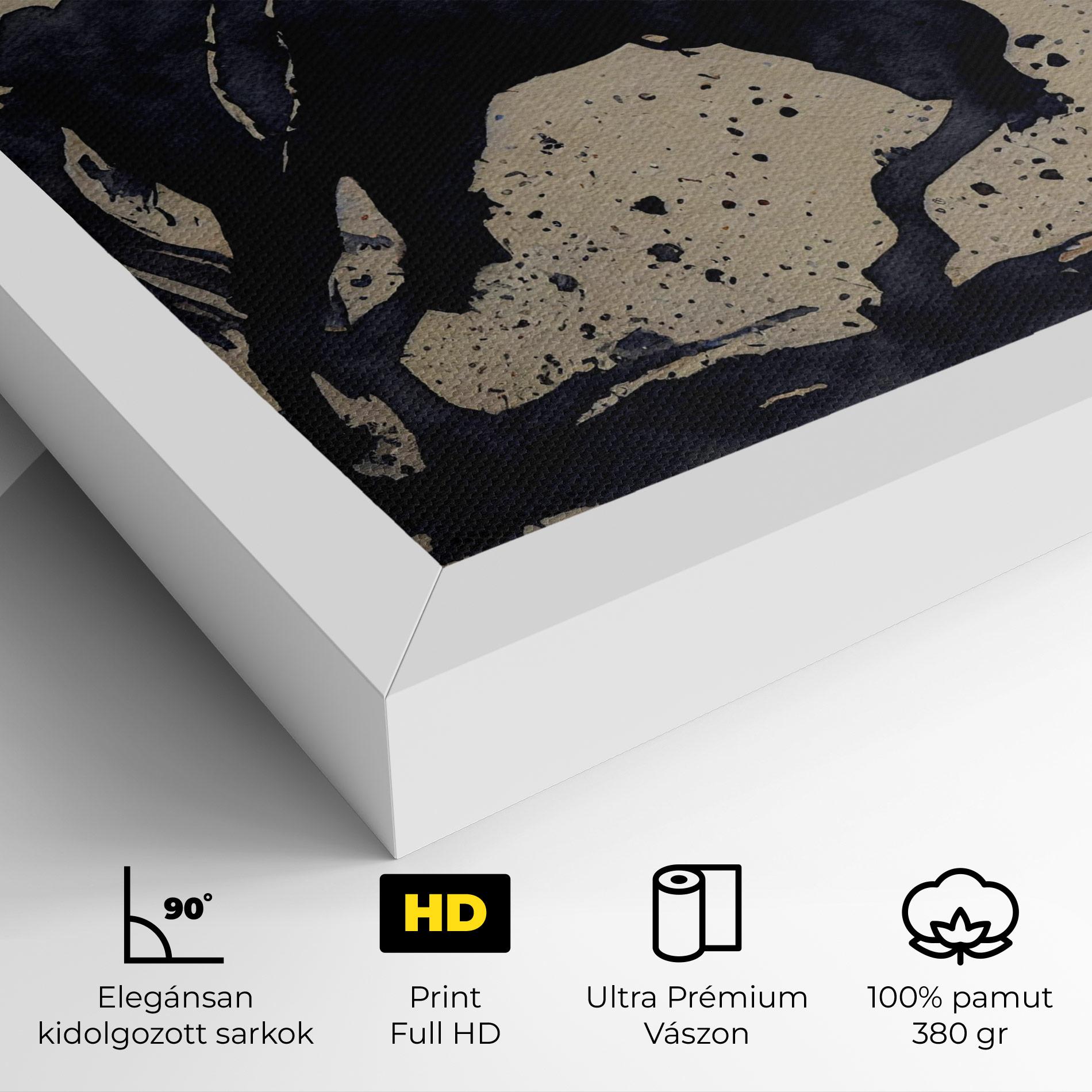 Vászonkép Watercolor Black Horse mockup 4