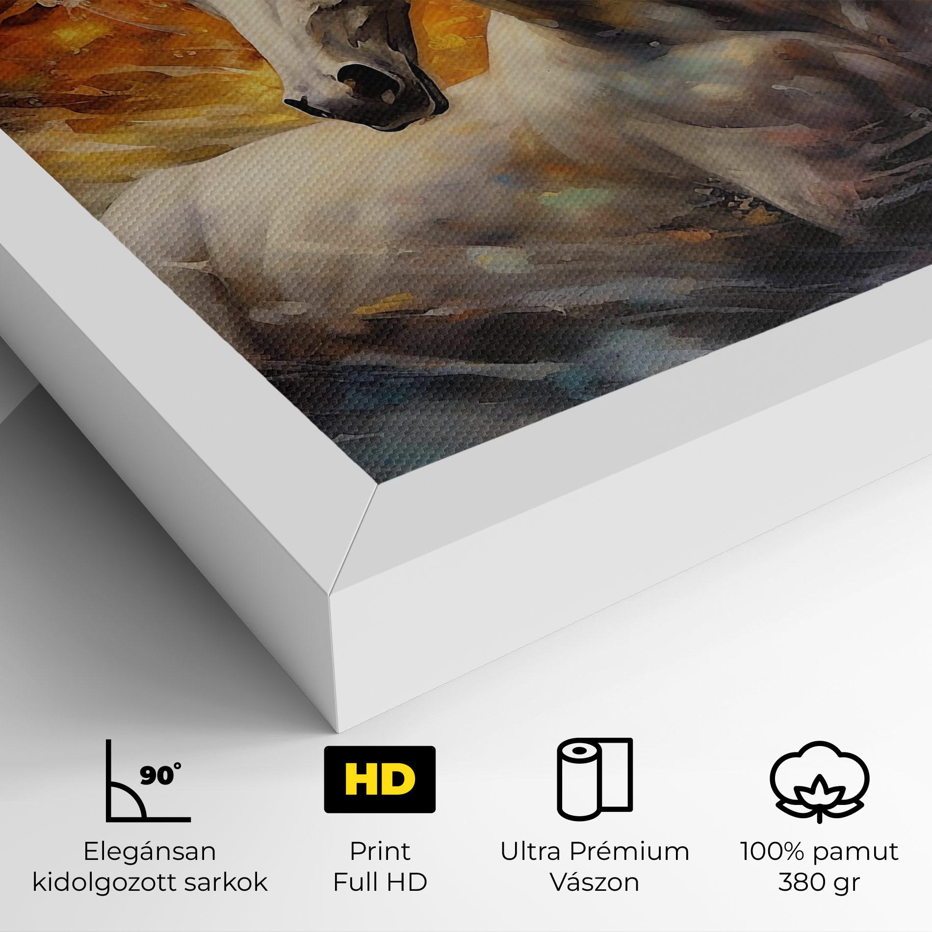Vászonkép White Horse Painting mockup 4