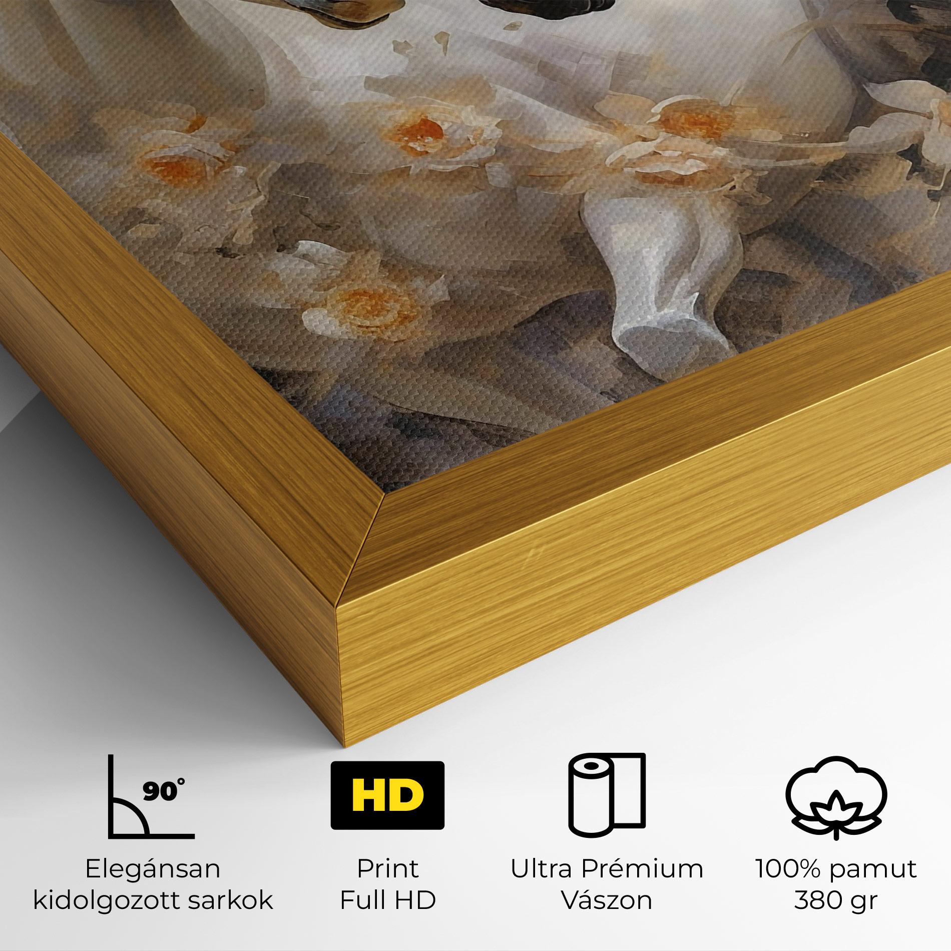 Vászonkép Black And White Horses mockup 4