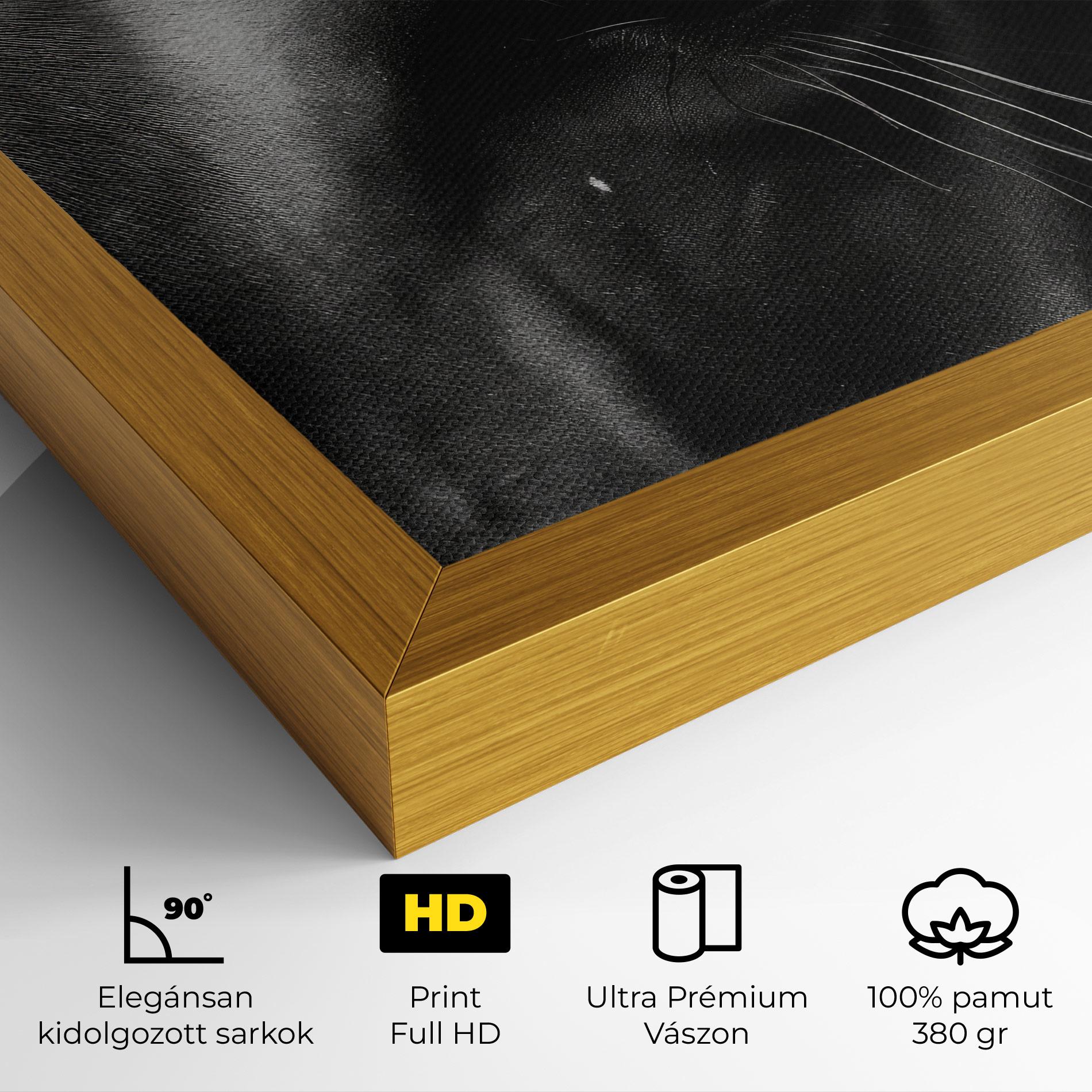 Vászonkép Black Horse Eye mockup 4