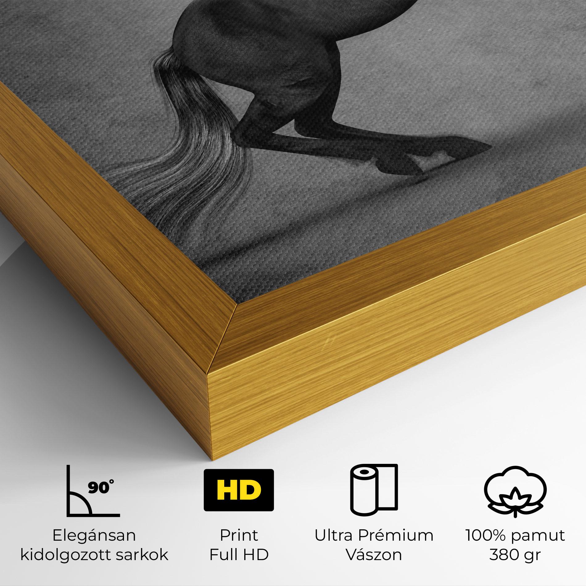 Vászonkép Black Horse Jumping mockup 4