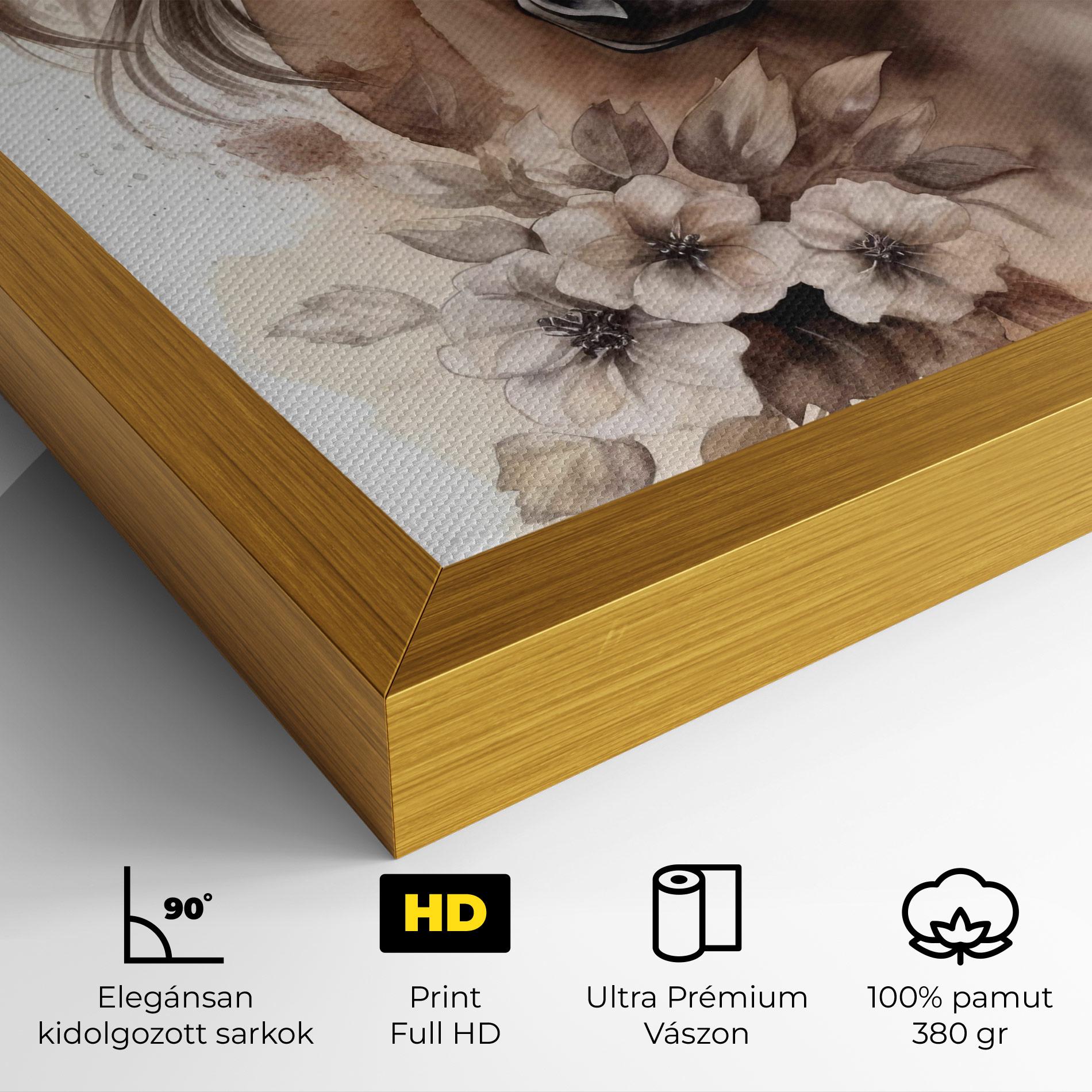 Vászonkép Flower Brown Horse mockup 4