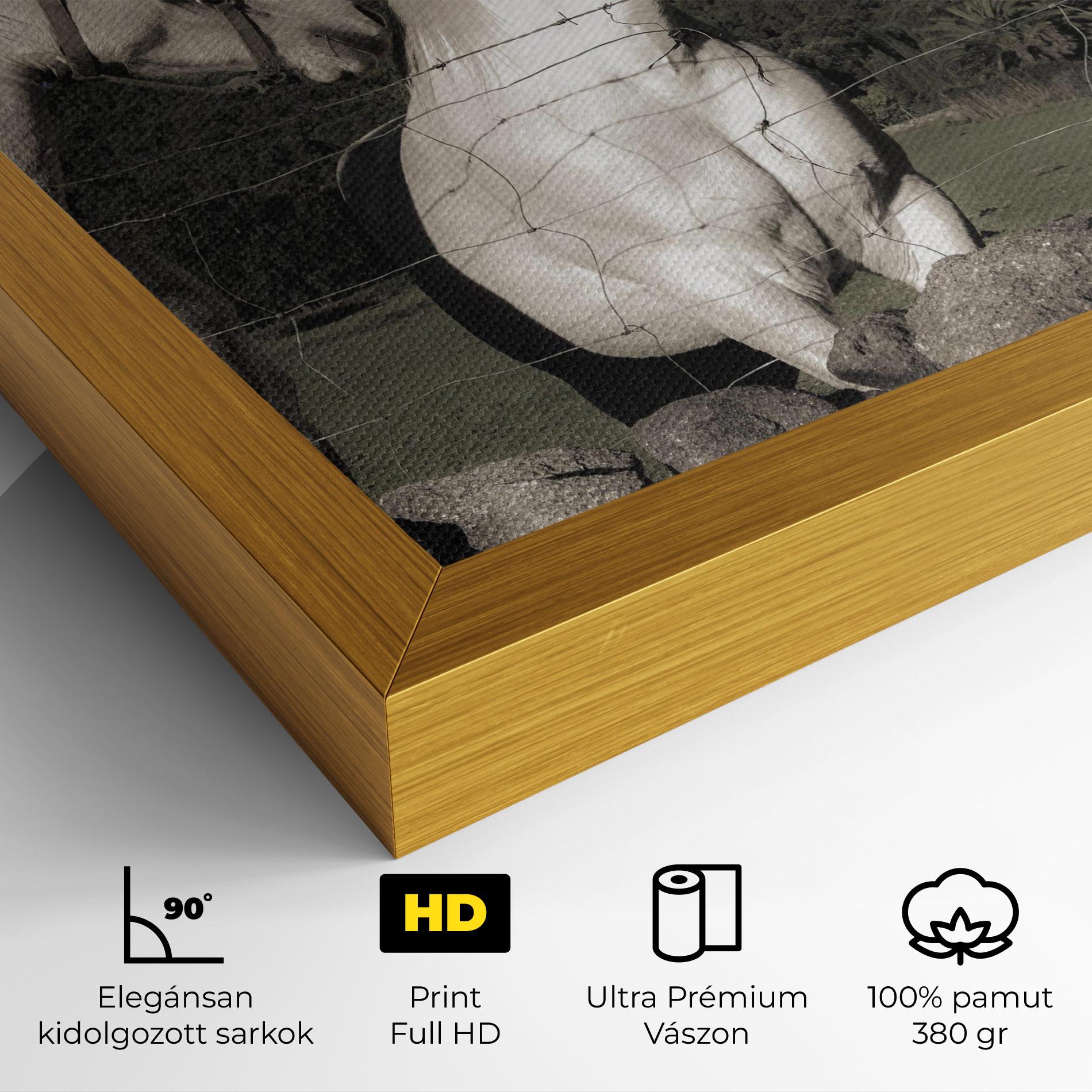 Vászonkép White Grey Horse mockup 4