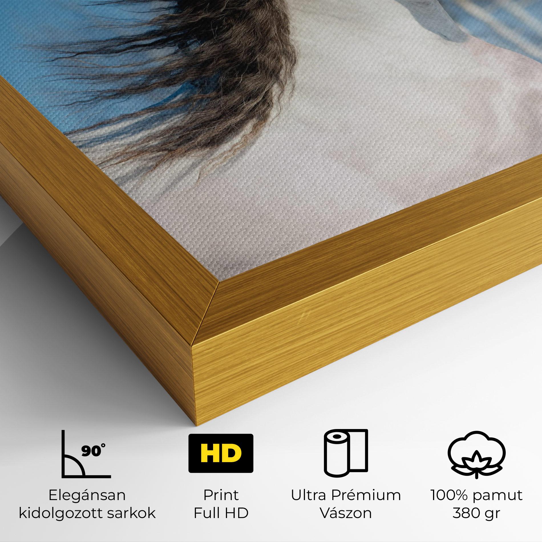 Vászonkép Wild Black Hair Horse mockup 4