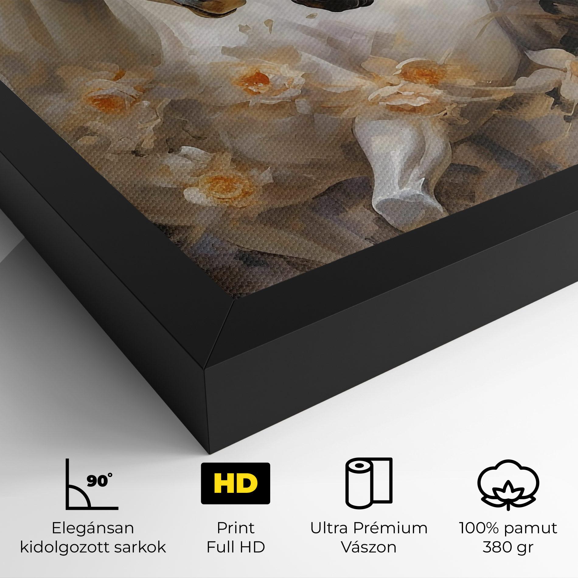 Vászonkép Black And White Horses mockup 4