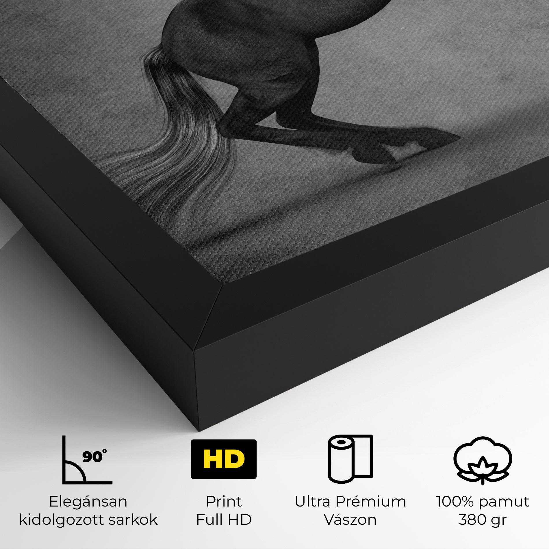 Vászonkép Black Horse Jumping mockup 4