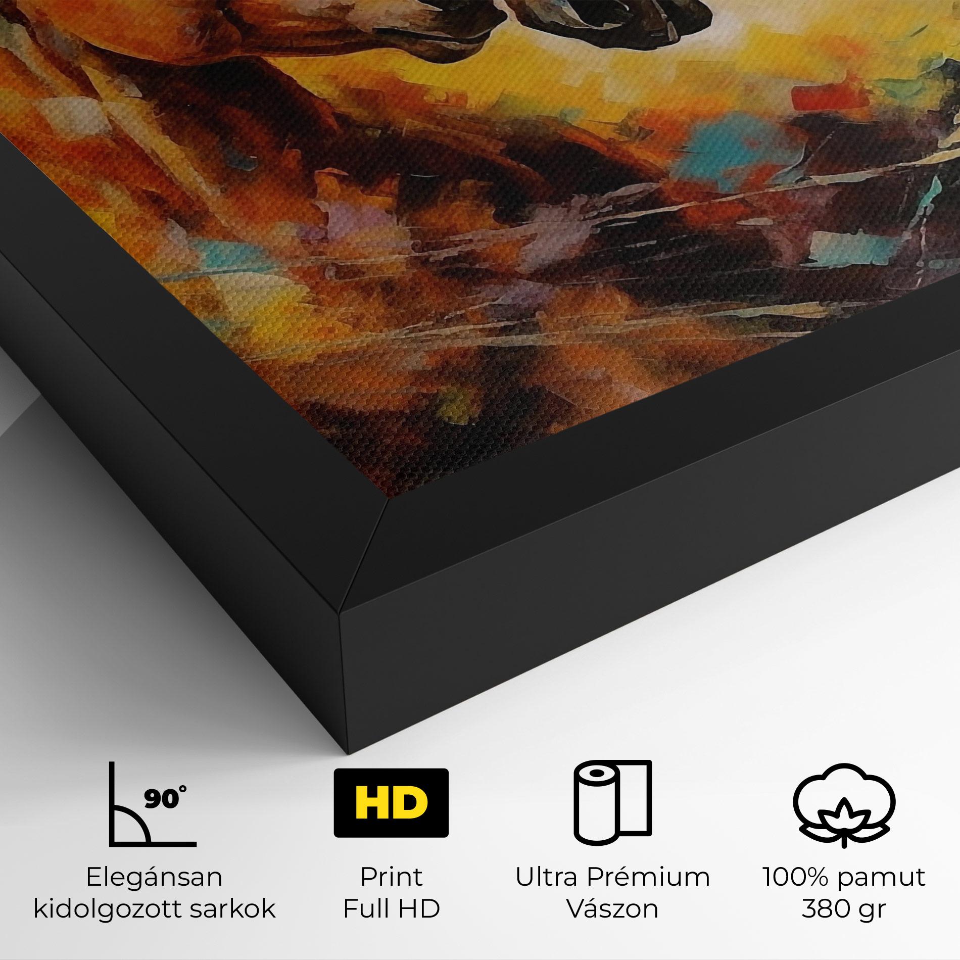 Vászonkép Brown Black Horses mockup 4