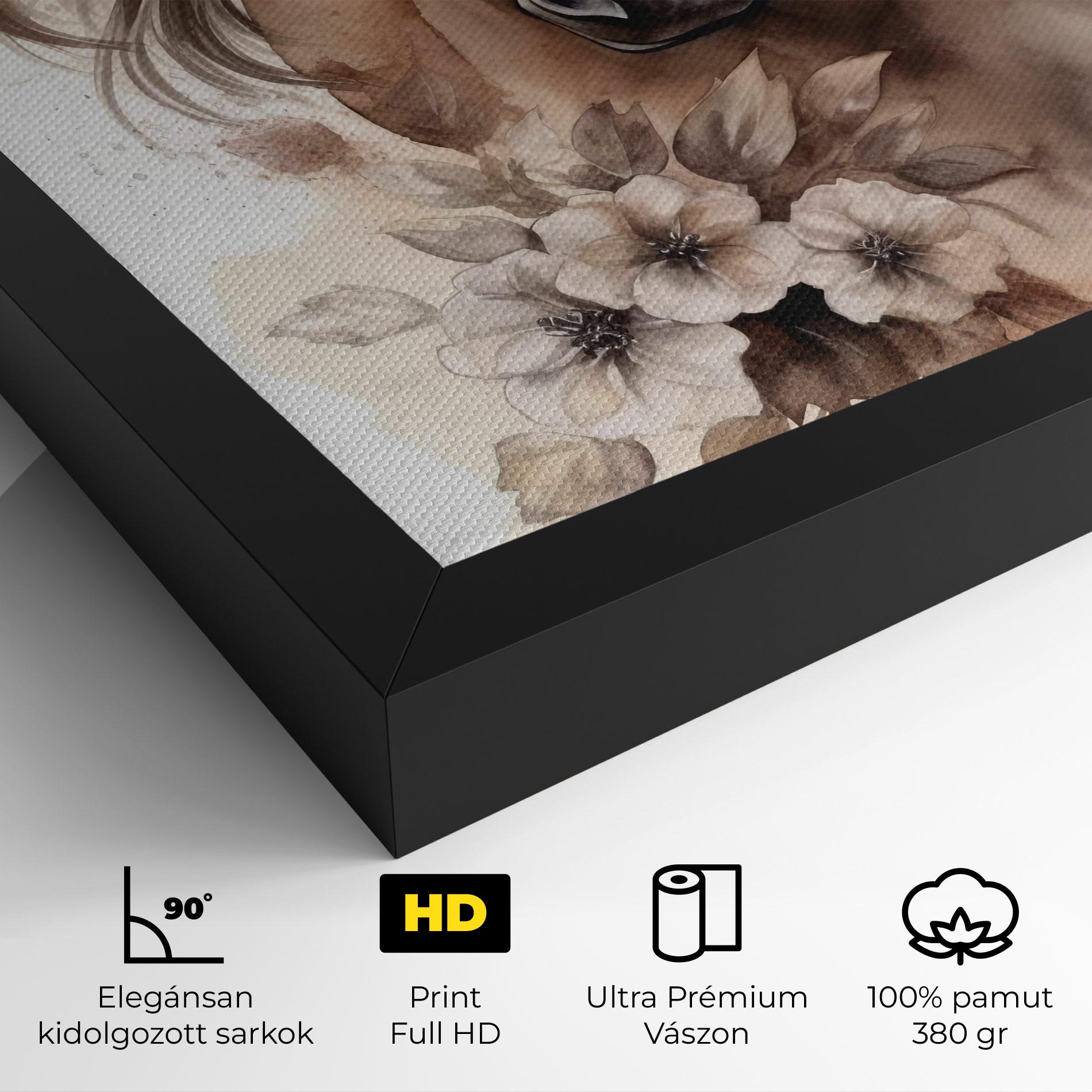 Vászonkép Flower Brown Horse mockup 4