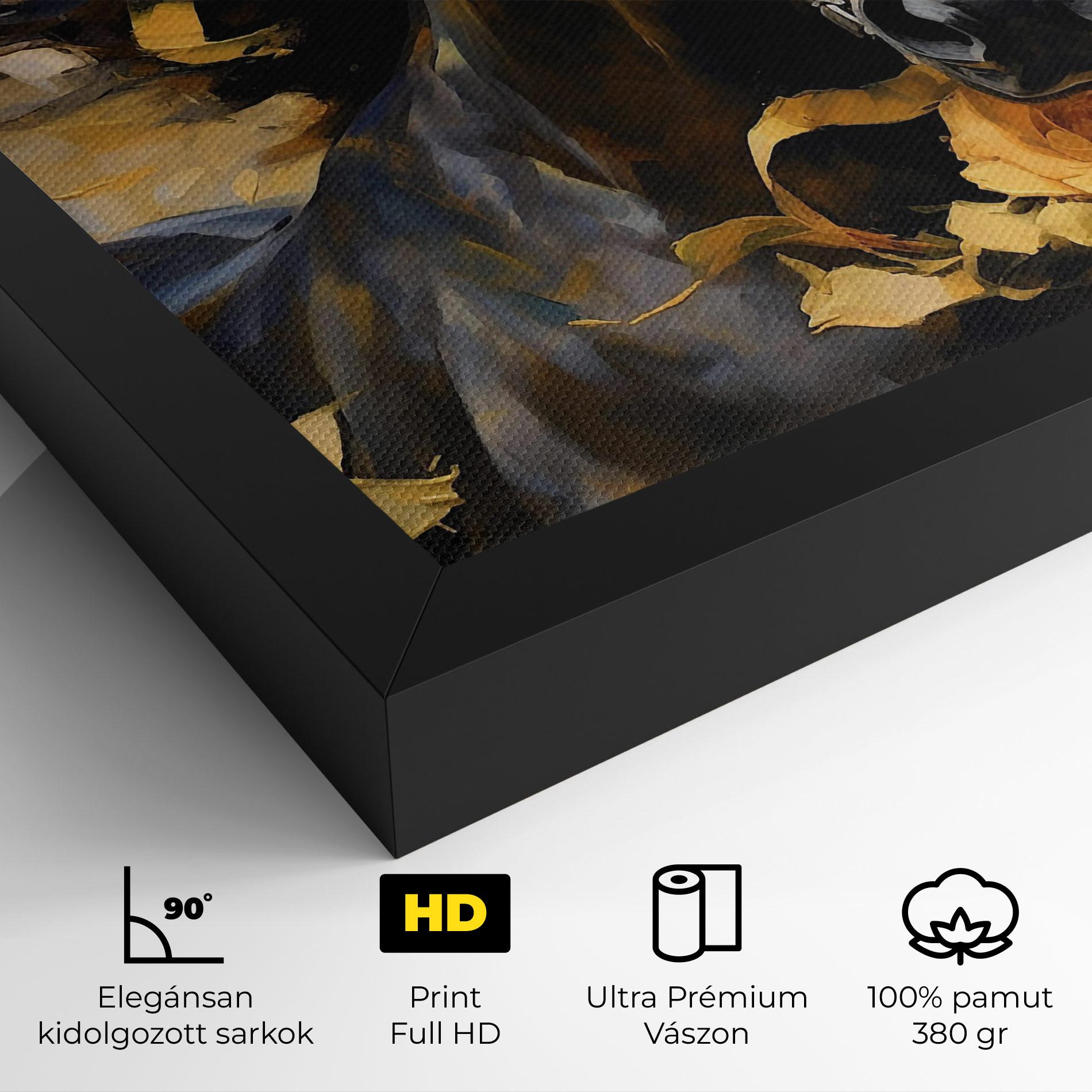 Vászonkép Yellow Roses Horse mockup 4