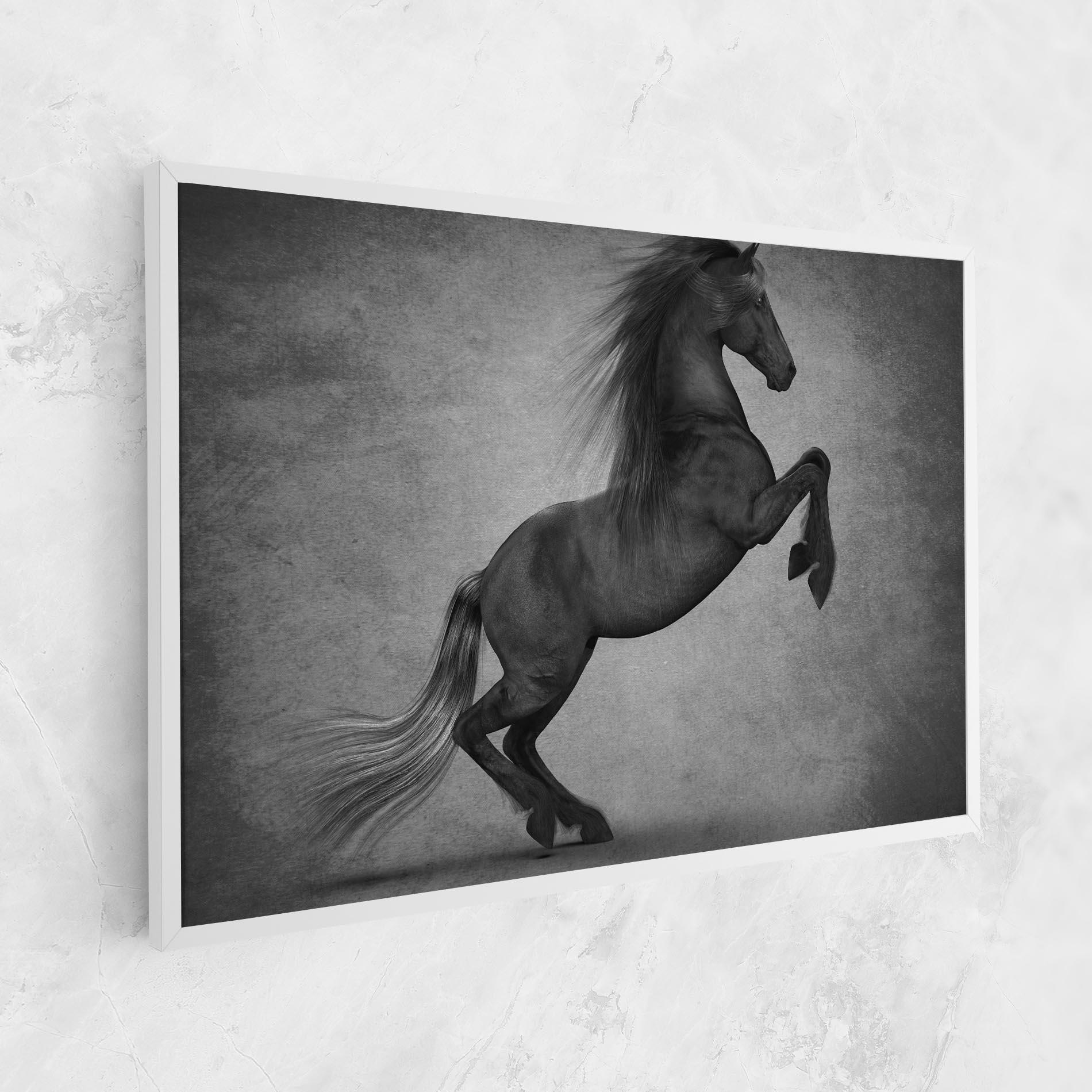 Vászonkép Black Horse Jumping mockup 1
