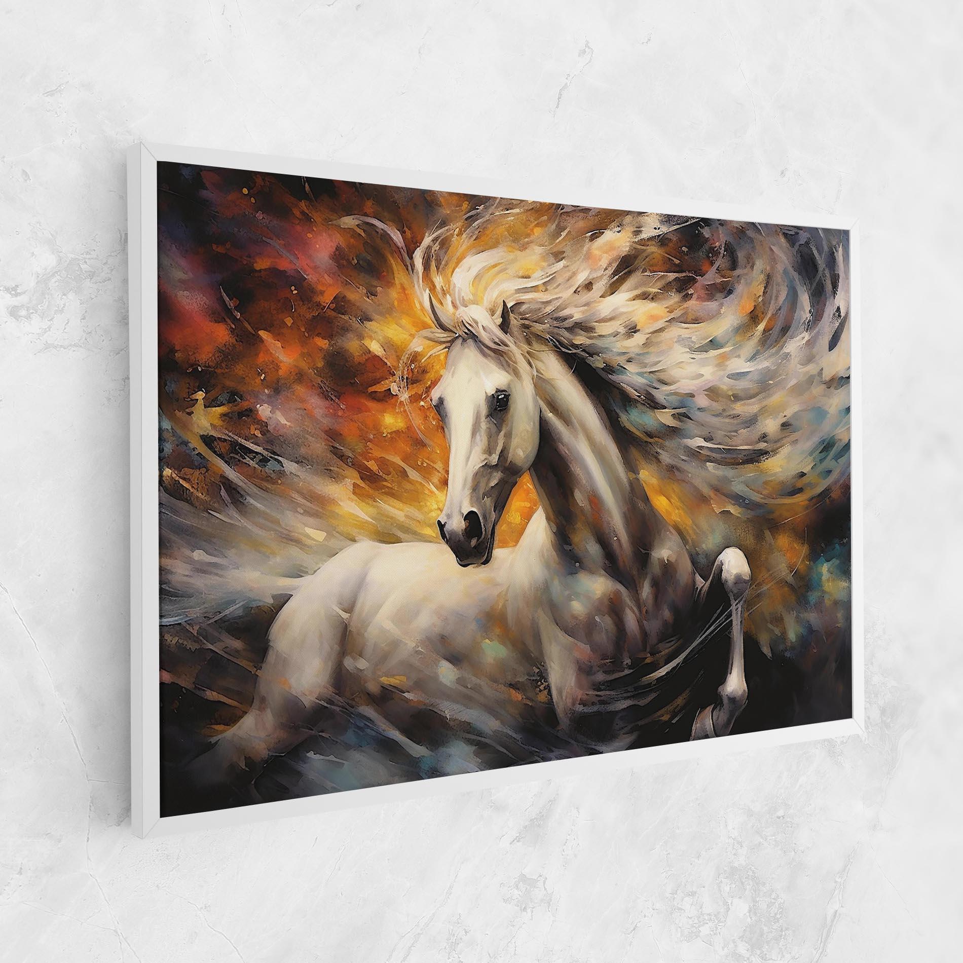 Vászonkép White Horse Painting mockup 1