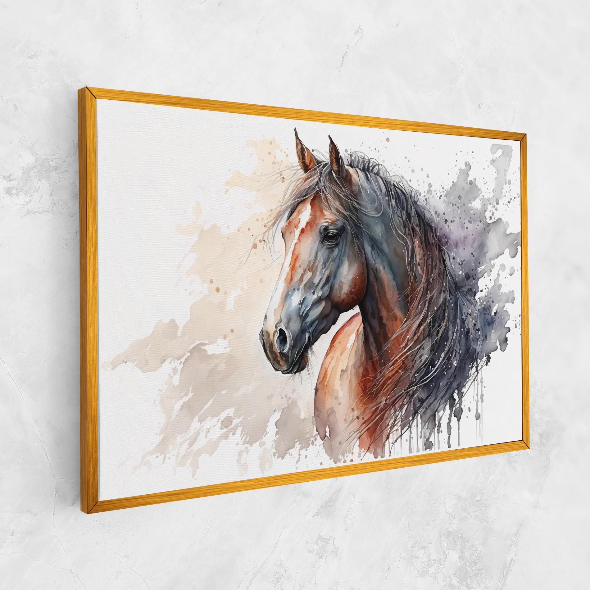 Vászonkép Black Brown Horse Painting mockup 1