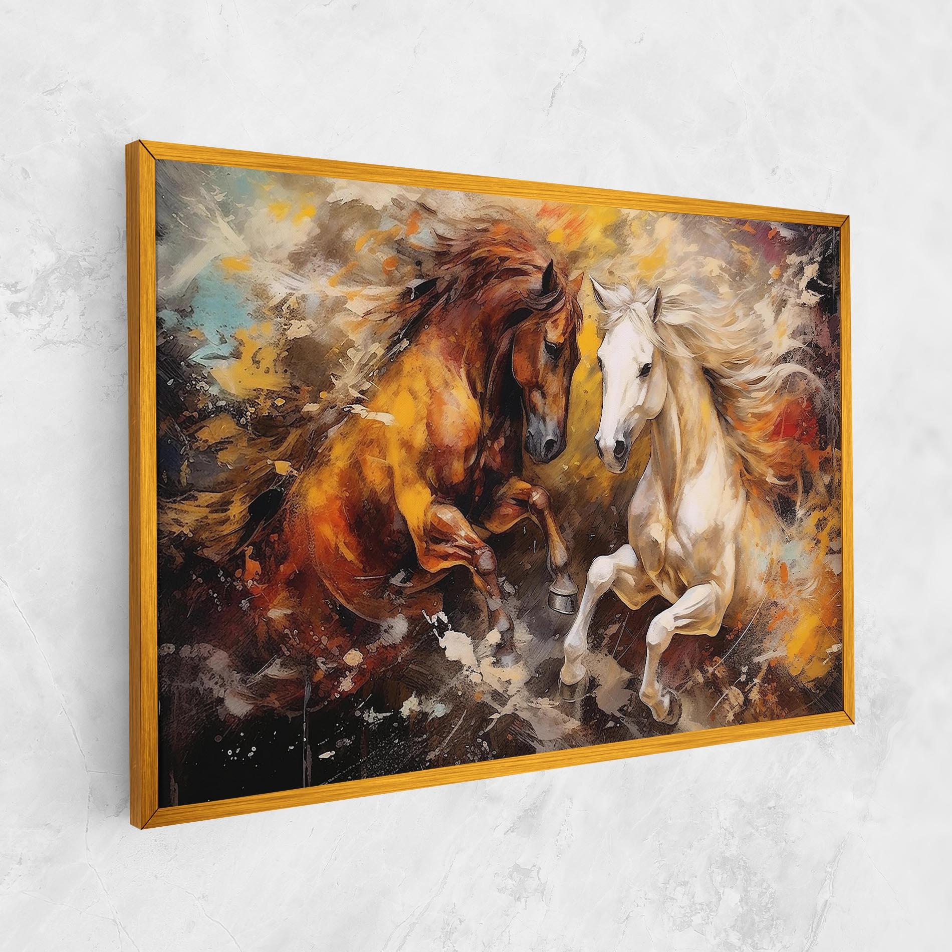 Vászonkép Brown White Horses mockup 1