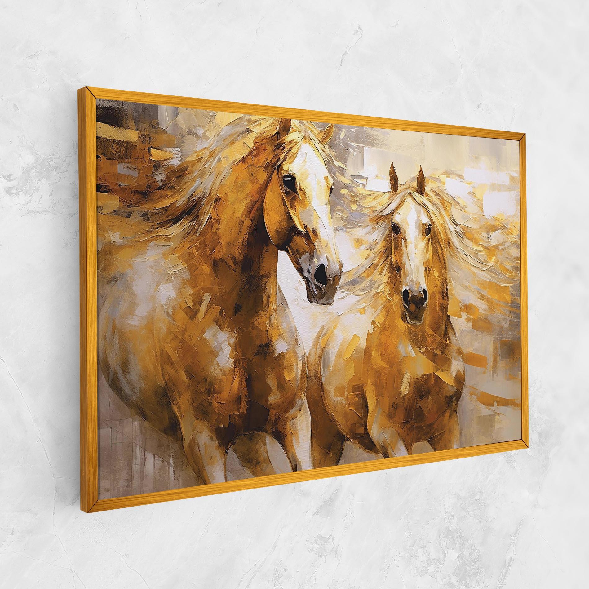 Vászonkép Golden Brown Horses mockup 1