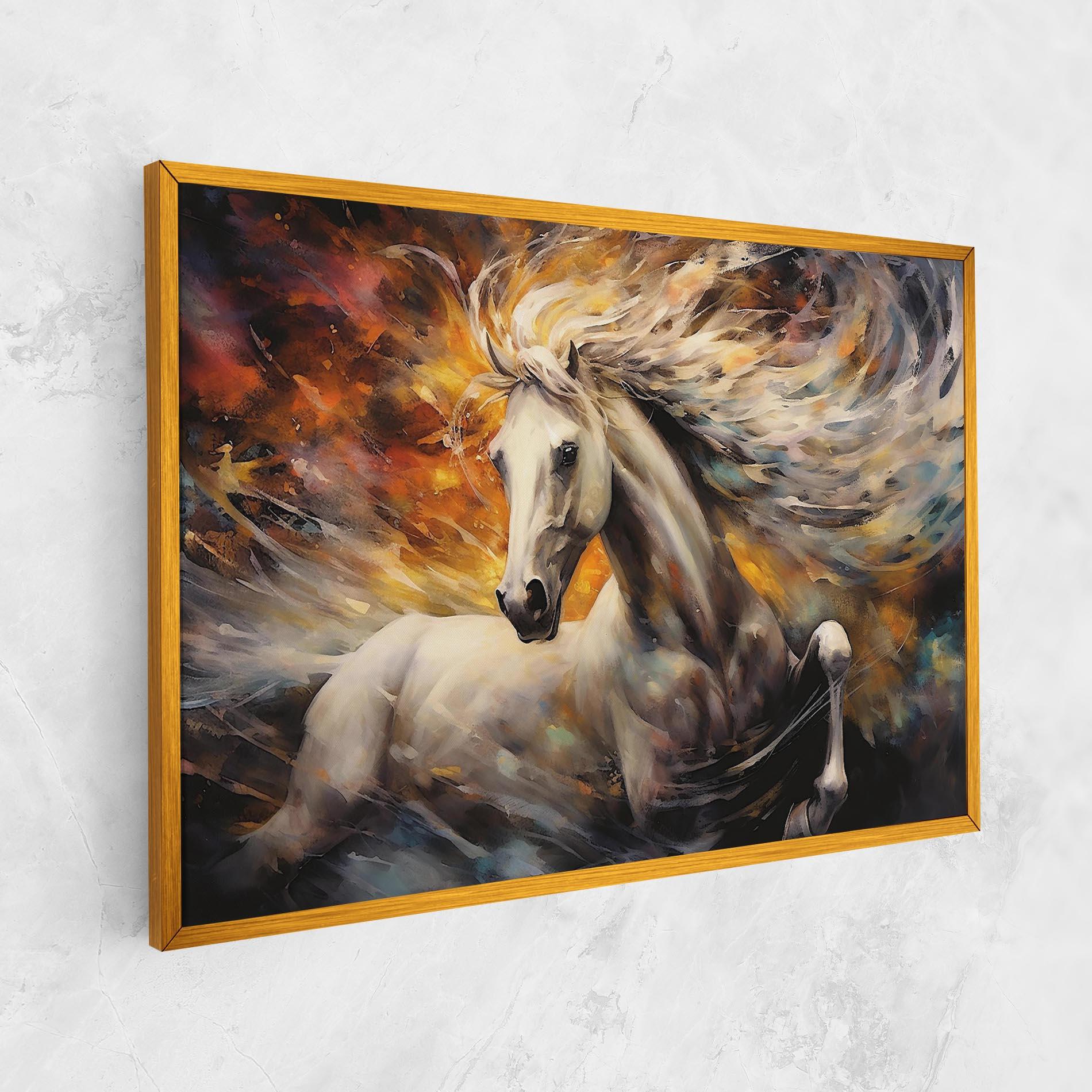 Vászonkép White Horse Painting mockup 1