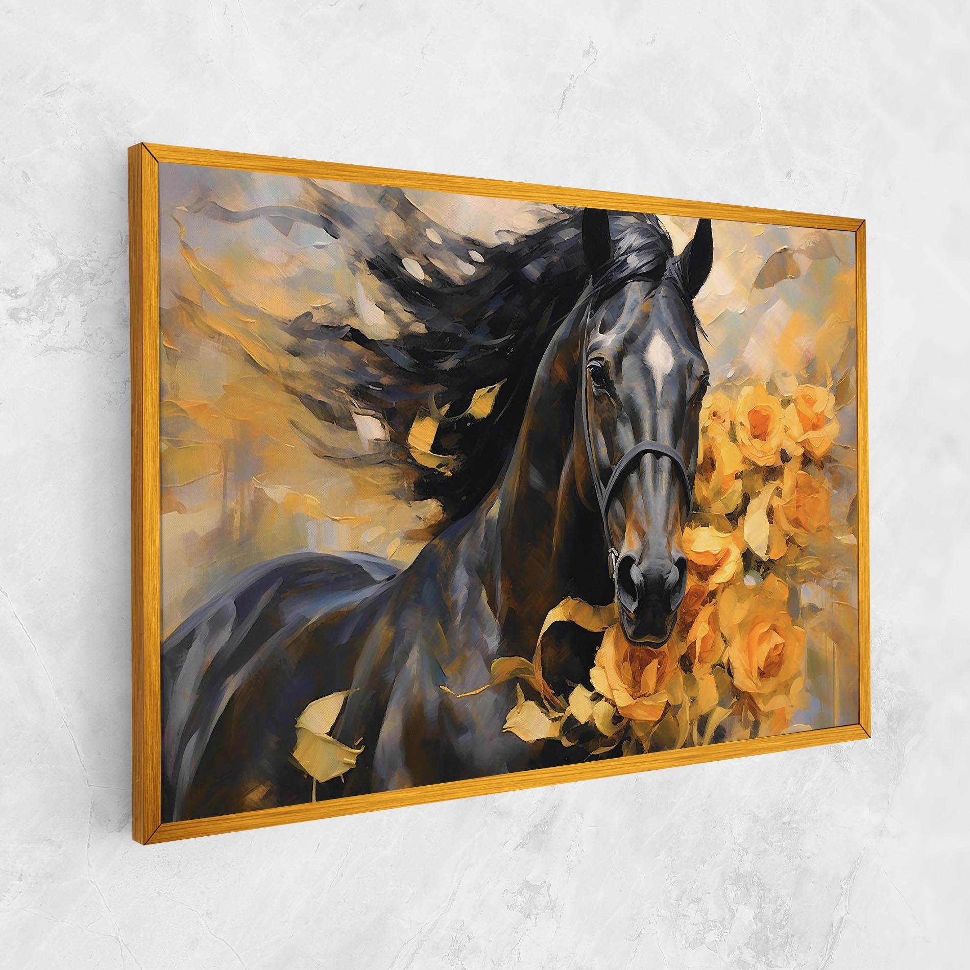 Vászonkép Yellow Roses Horse mockup 1
