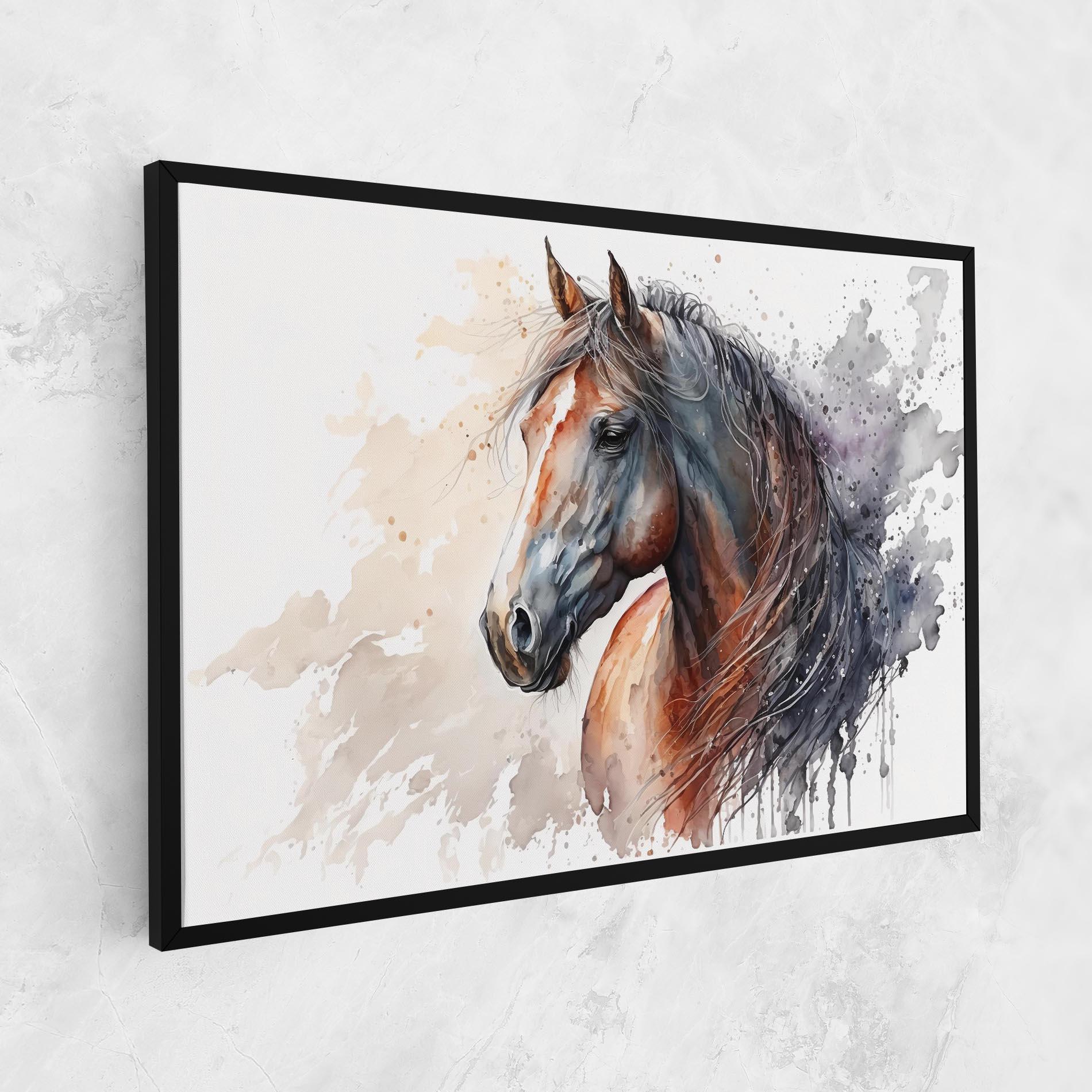 Vászonkép Black Brown Horse Painting mockup 1