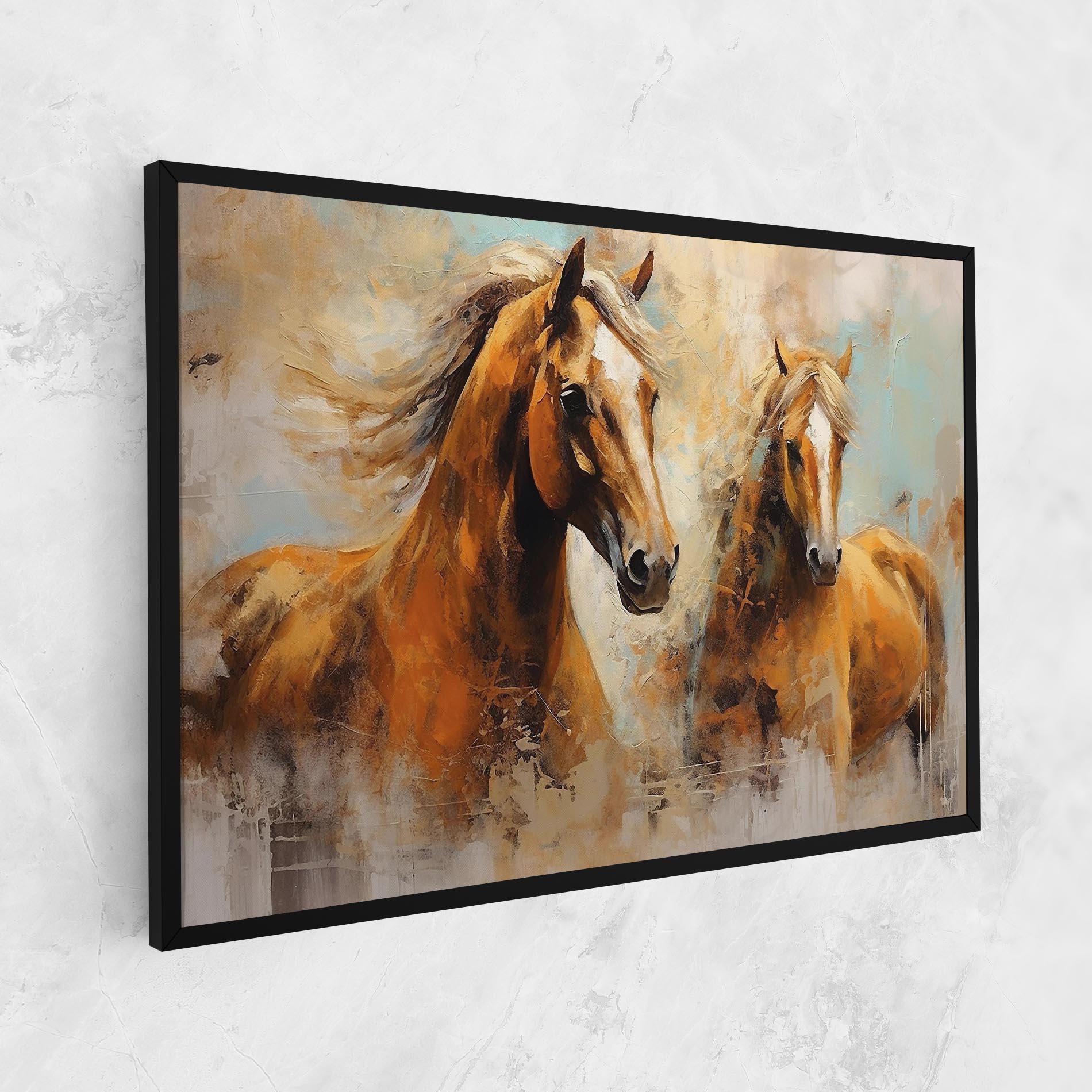 Vászonkép Brown Horses Staying mockup 1