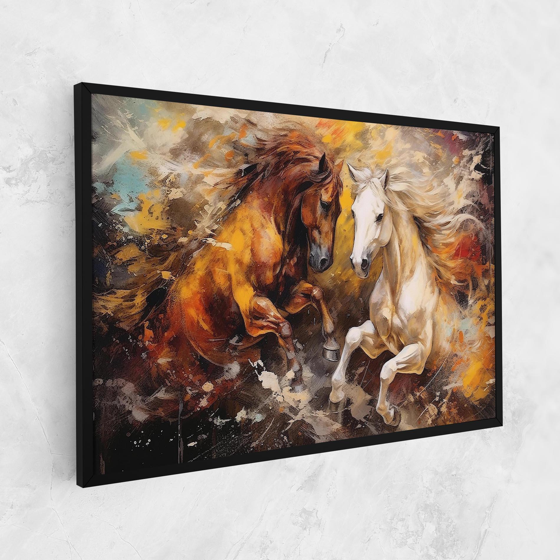 Vászonkép Brown White Horses mockup 1