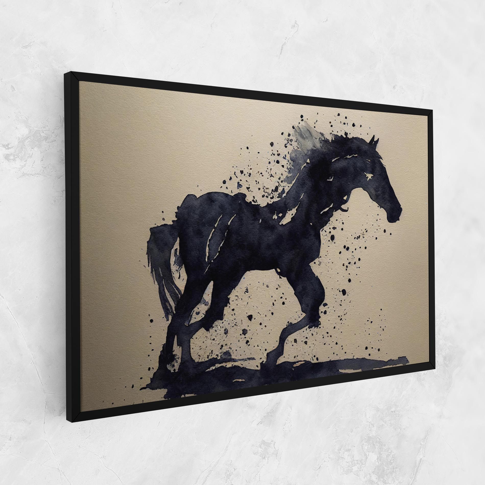 Watercolor Black Horse mockup 1