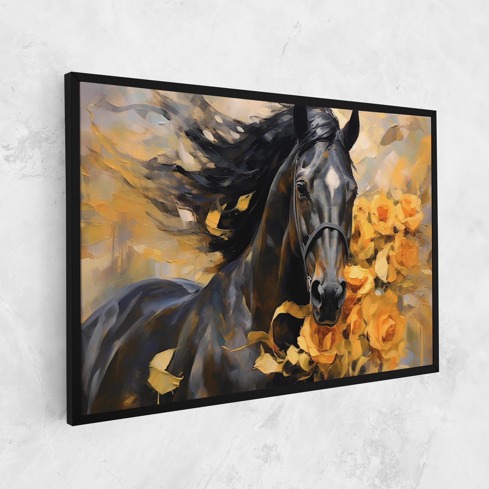 Vászonkép Yellow Roses Horse mockup 1