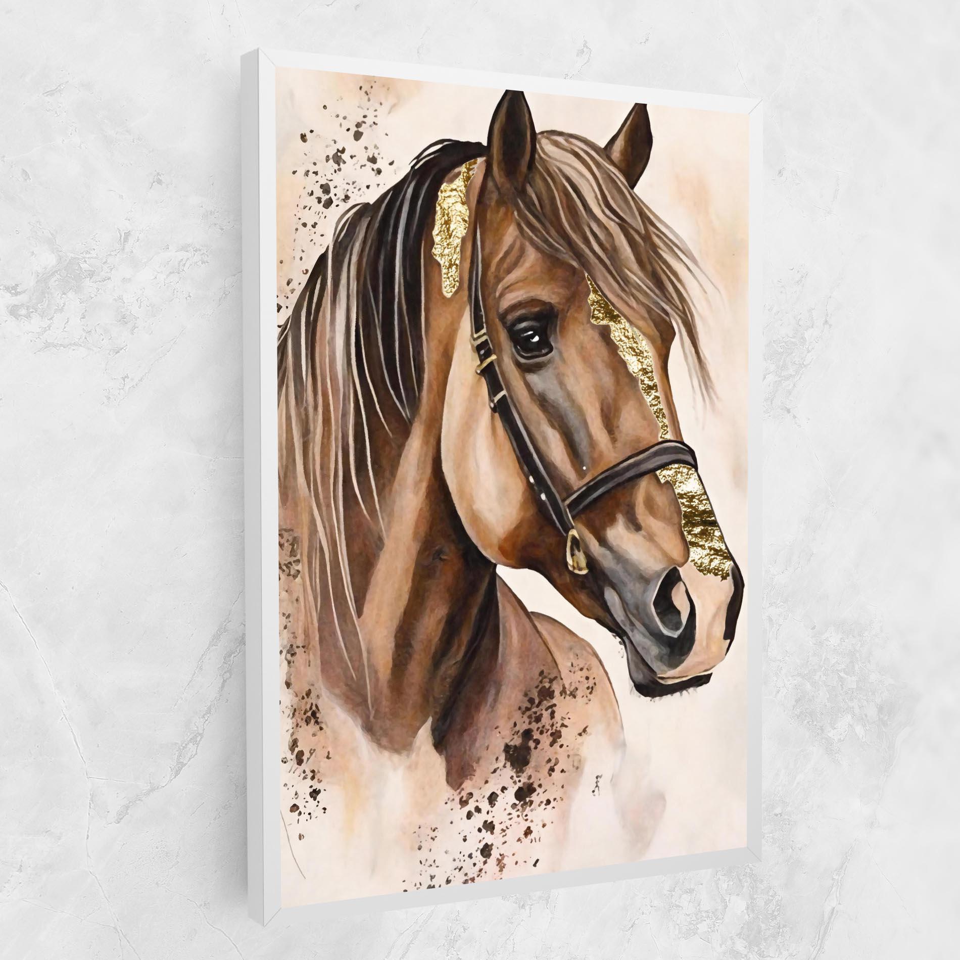 Vászonkép Gold Horse Painting mockup 1