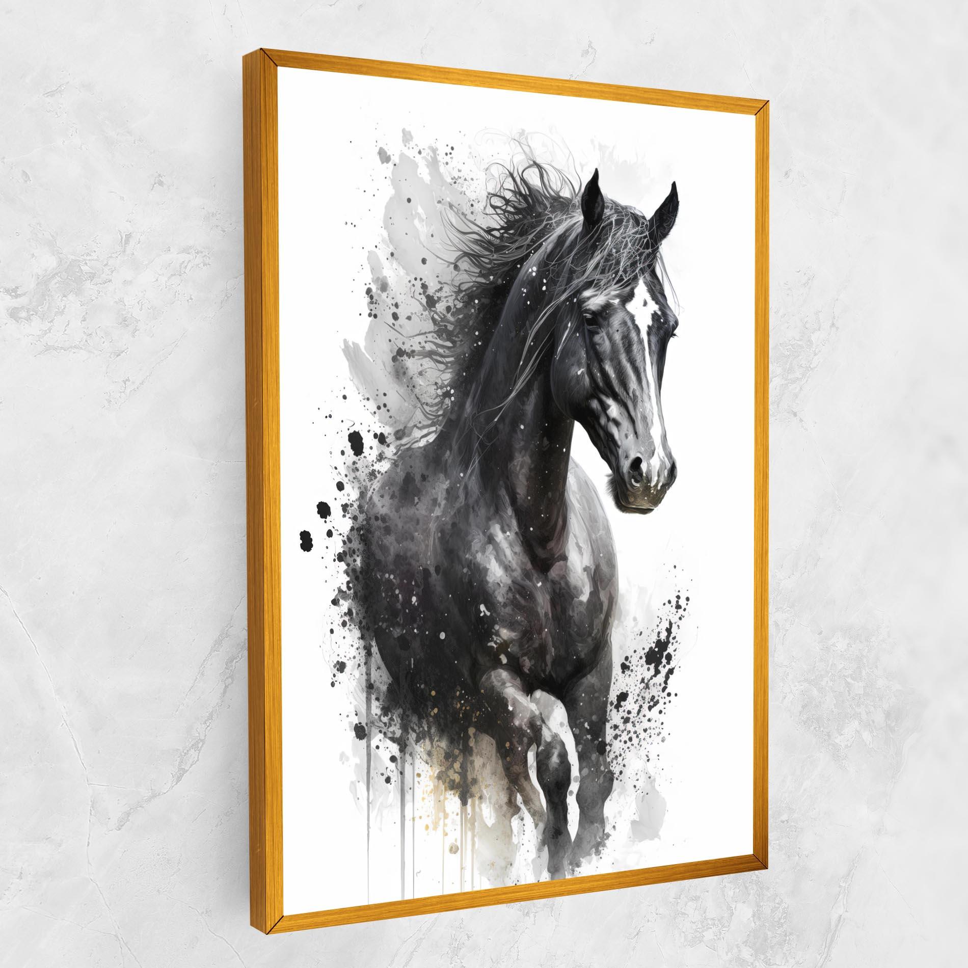 Vászonkép Black Horse mockup 1