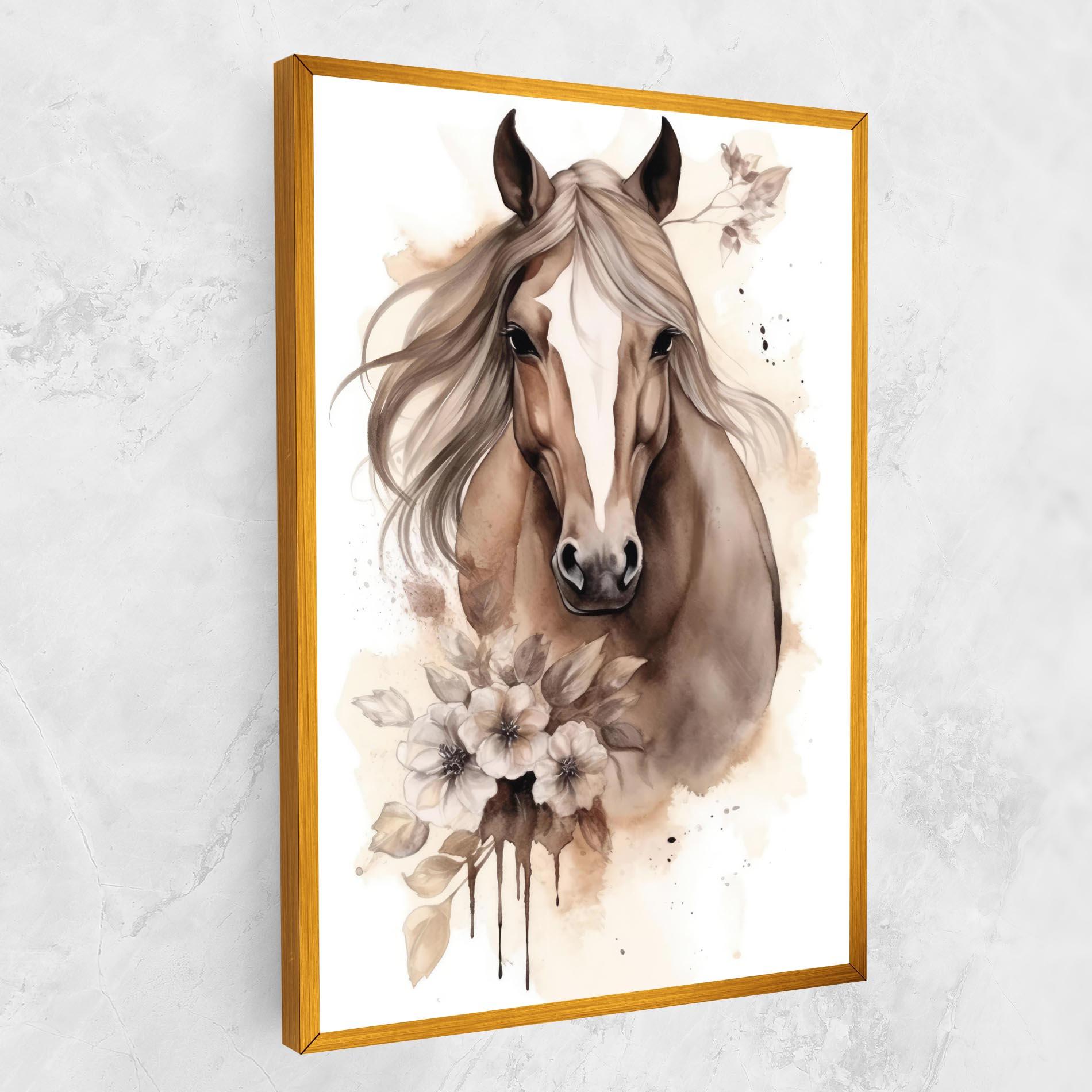 Vászonkép Flower Brown Horse mockup 1