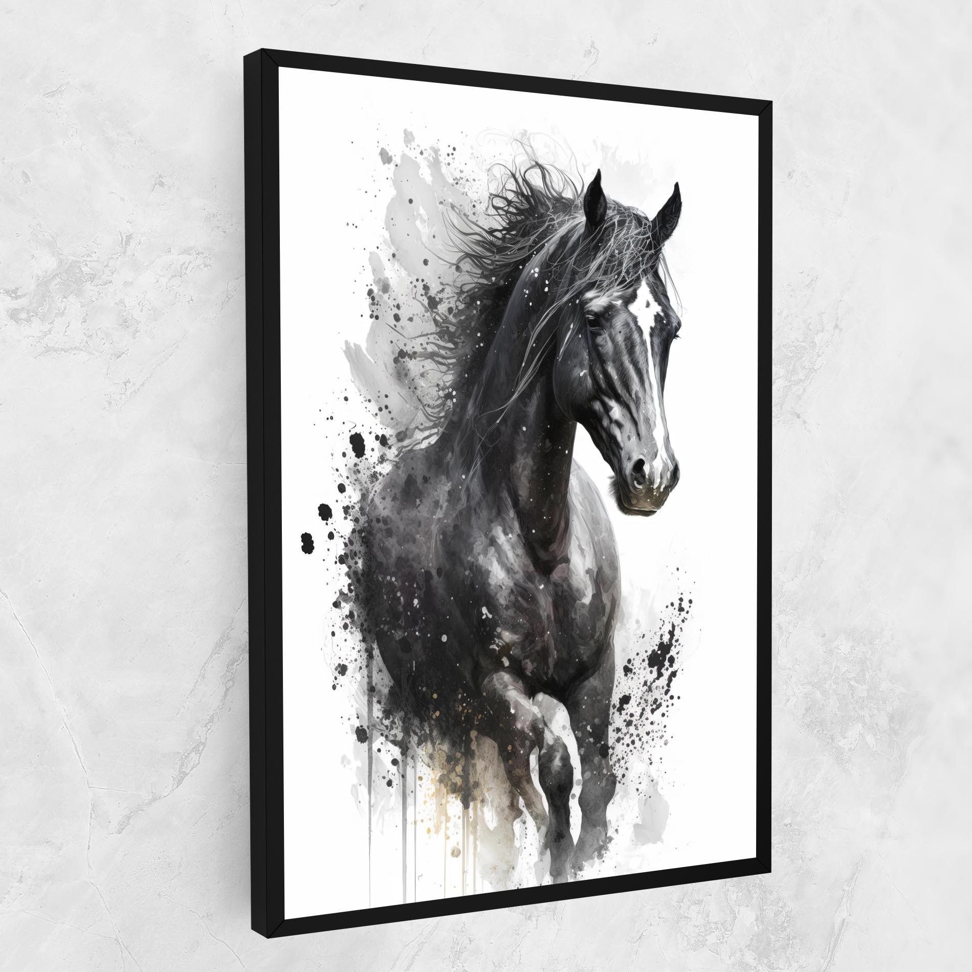 Vászonkép Black Horse mockup 1