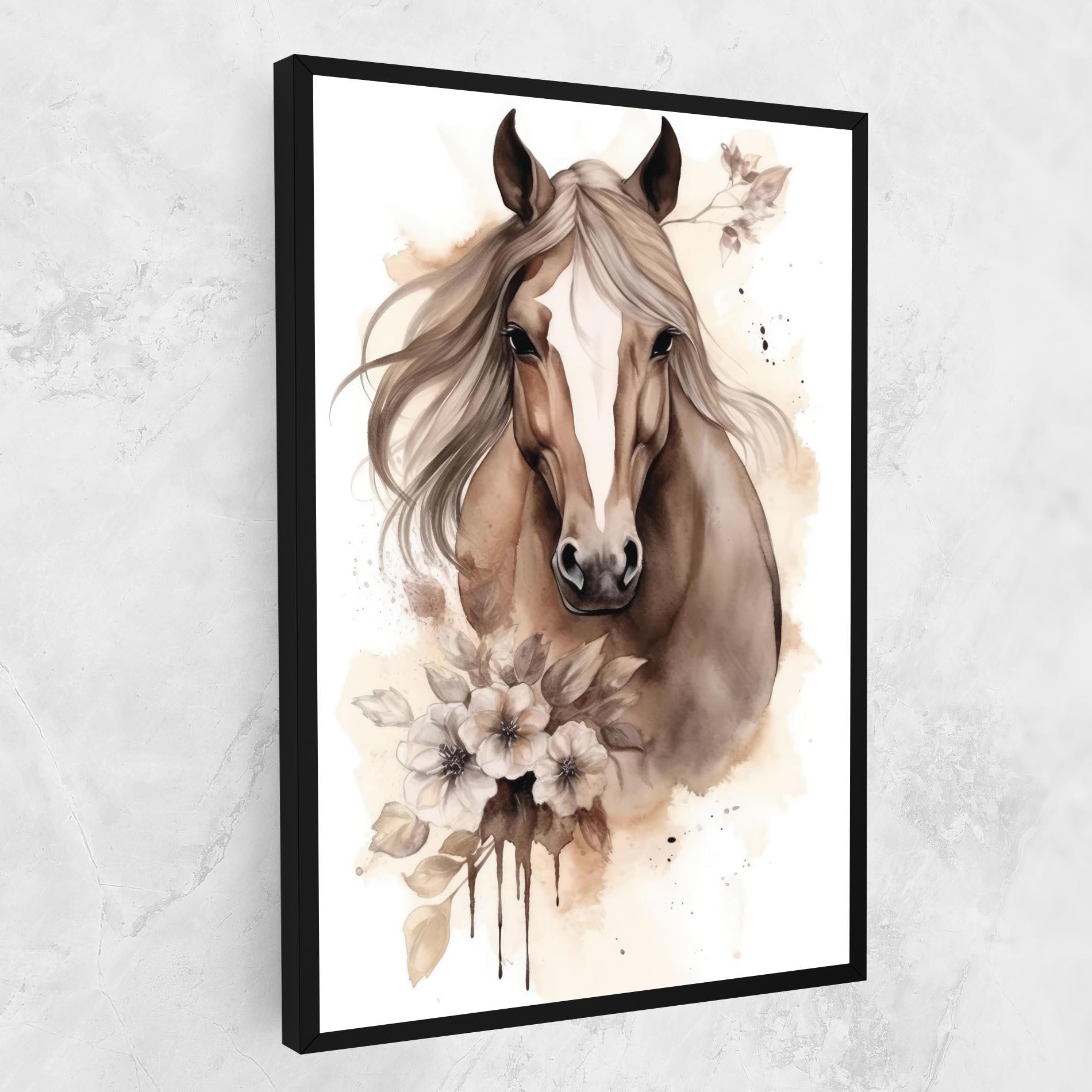 Vászonkép Flower Brown Horse mockup 1