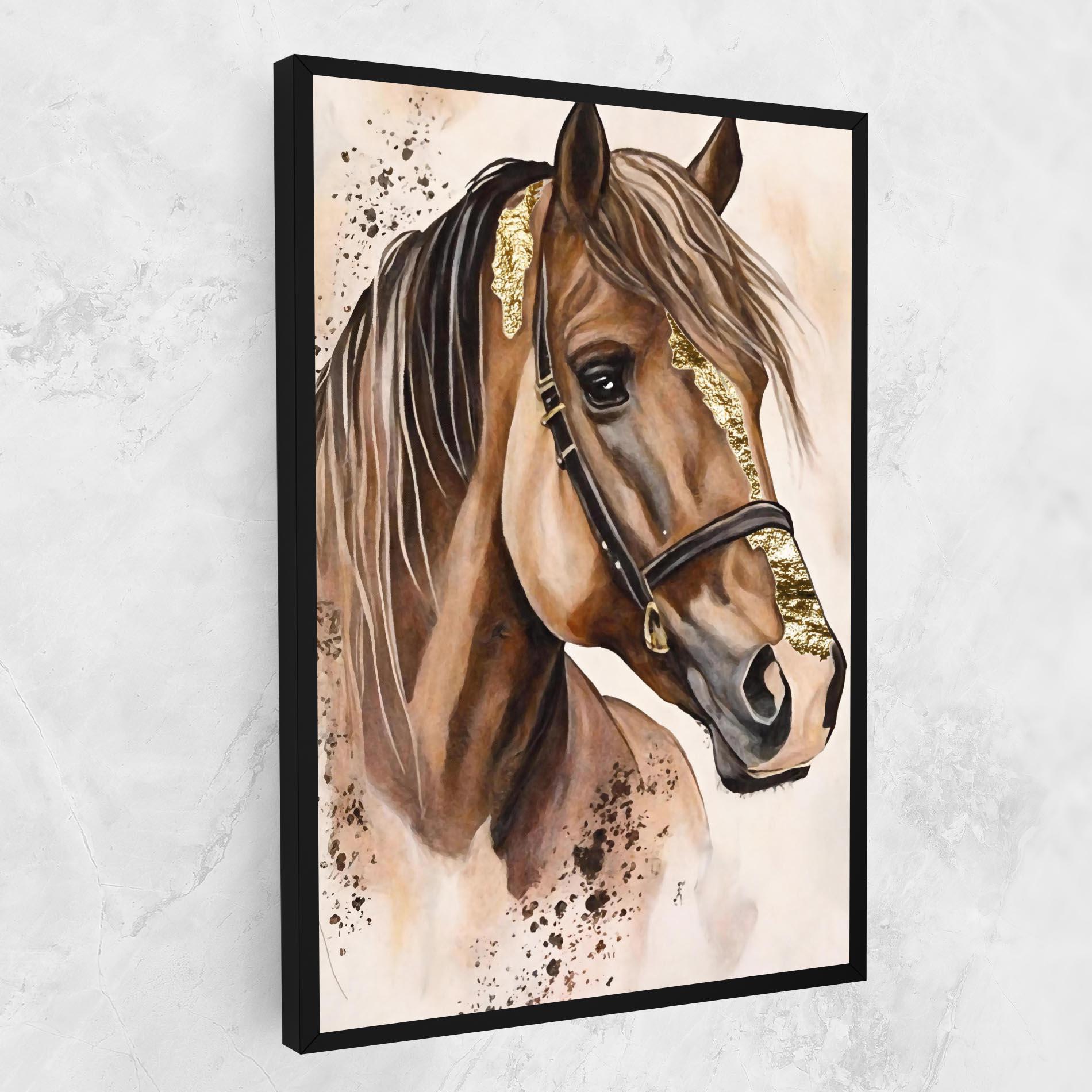 Vászonkép Gold Horse Painting mockup 1