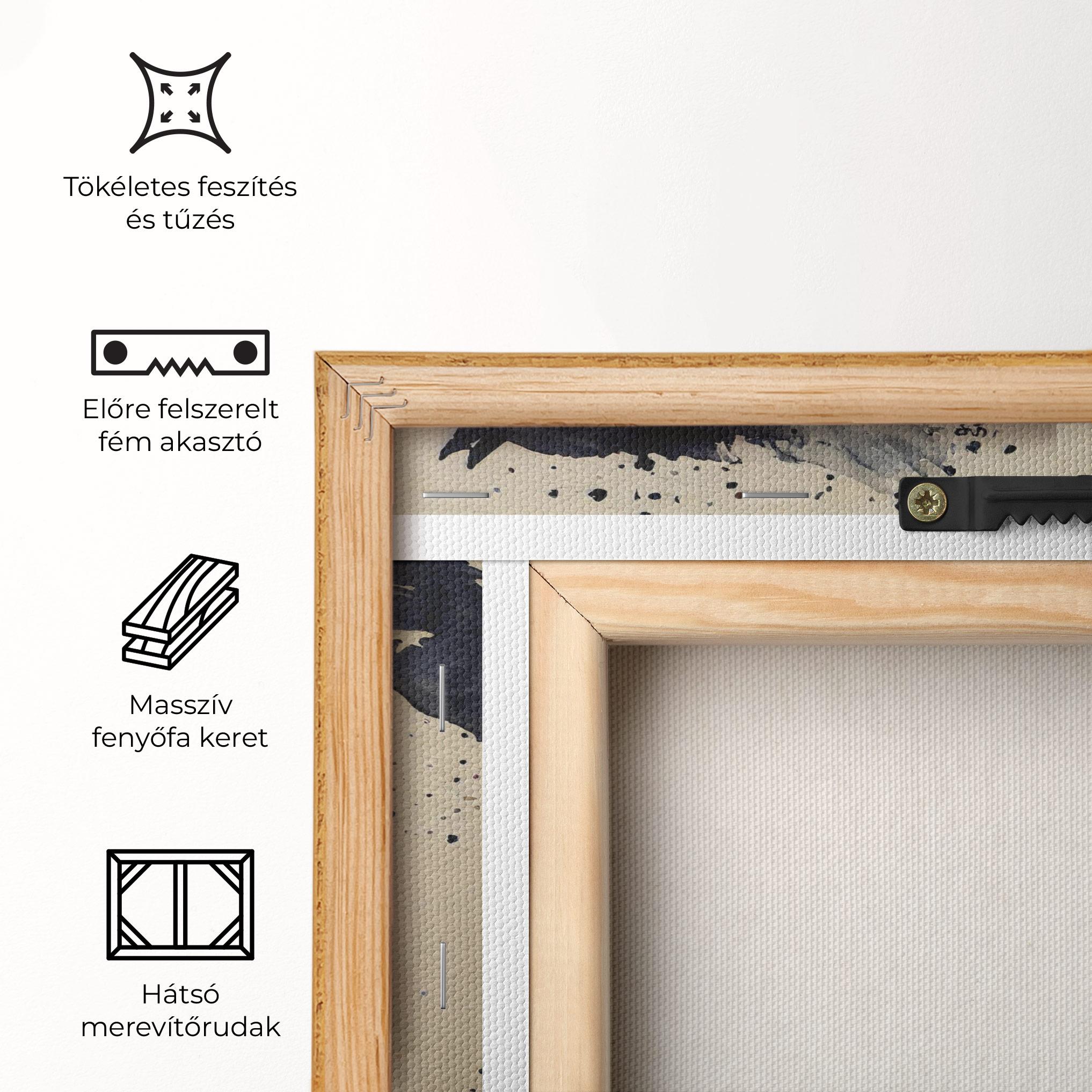 Vászonkép Watercolor Black Horse mockup 5