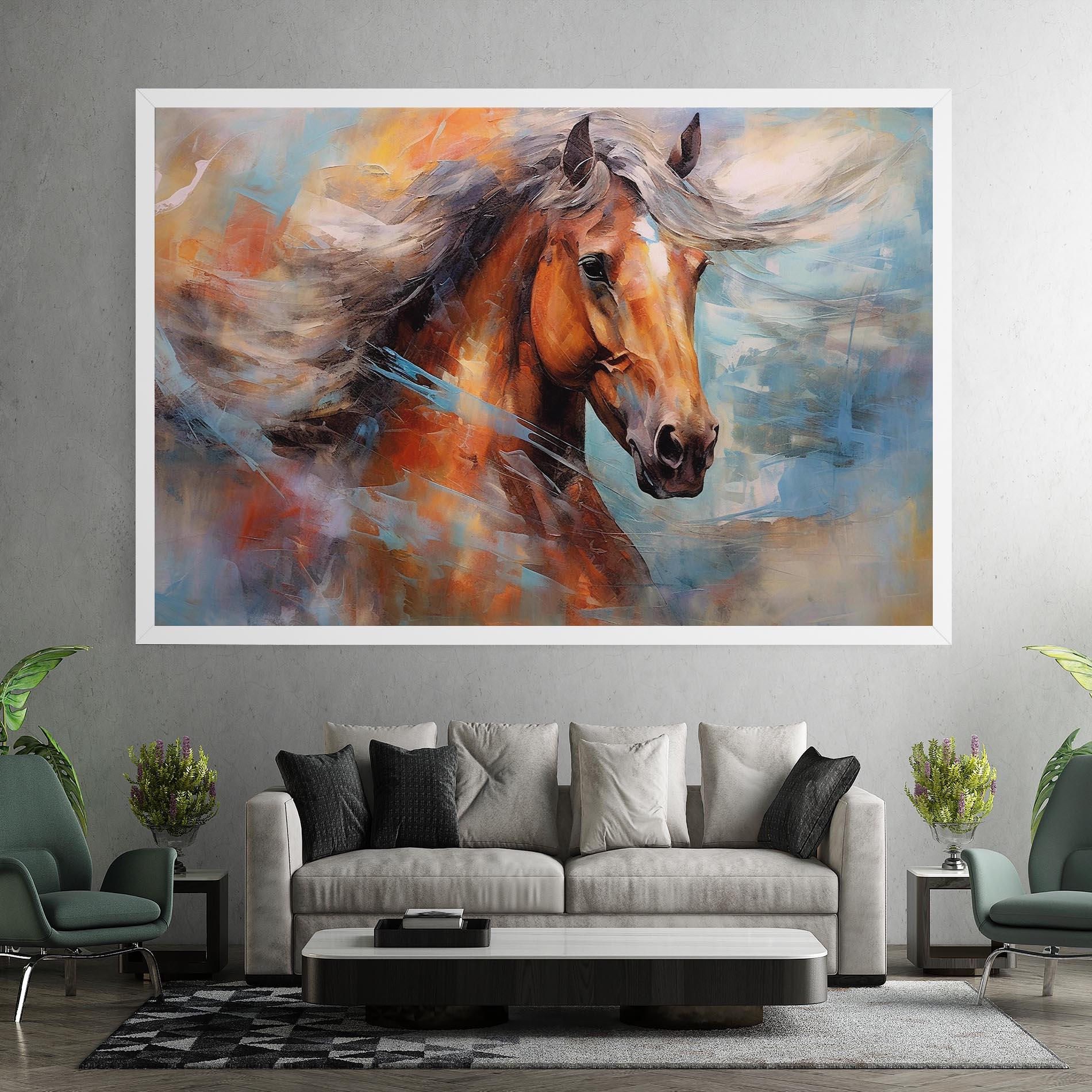 Vászonkép Beautiful Brown Horse mockup 7